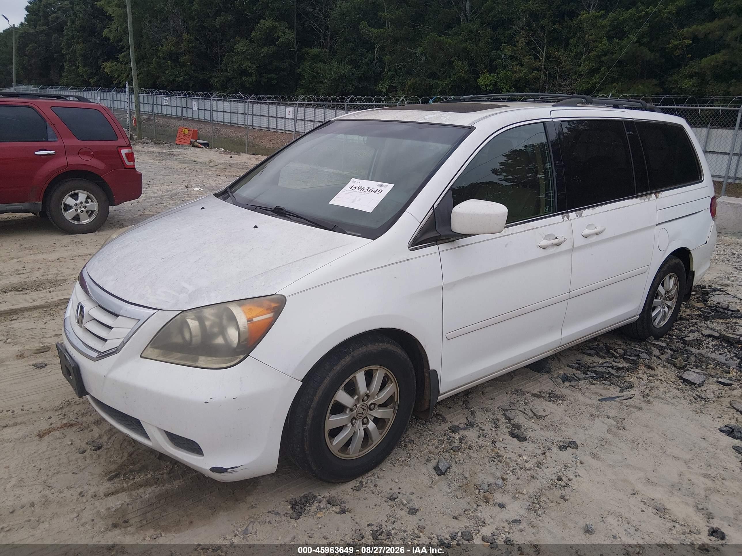 2008 Honda Odyssey Ex-l White vin: 5FNRL38668B416060