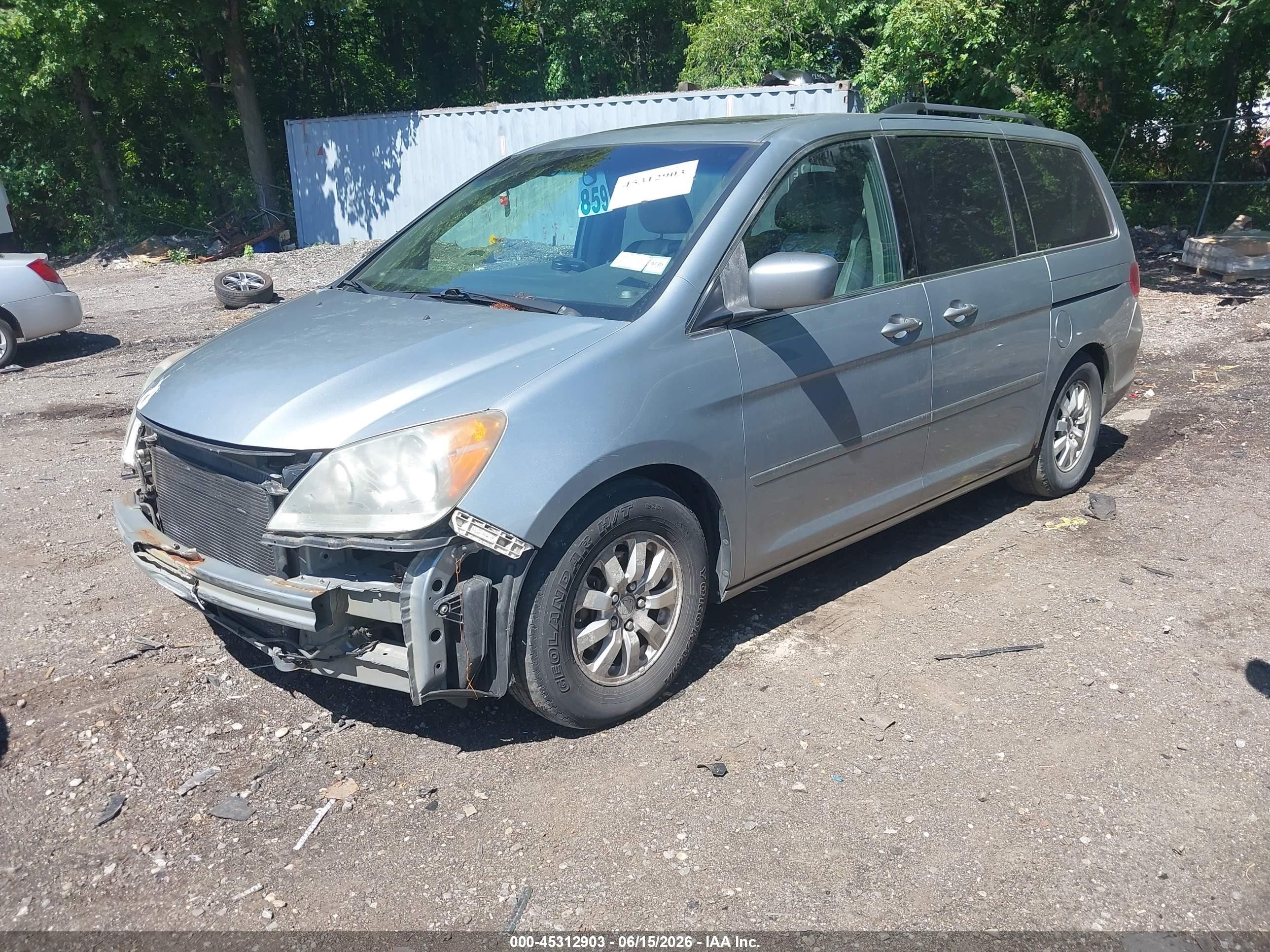 2009 Honda Odyssey Ex-l Gray vin: 5FNRL38669B016419