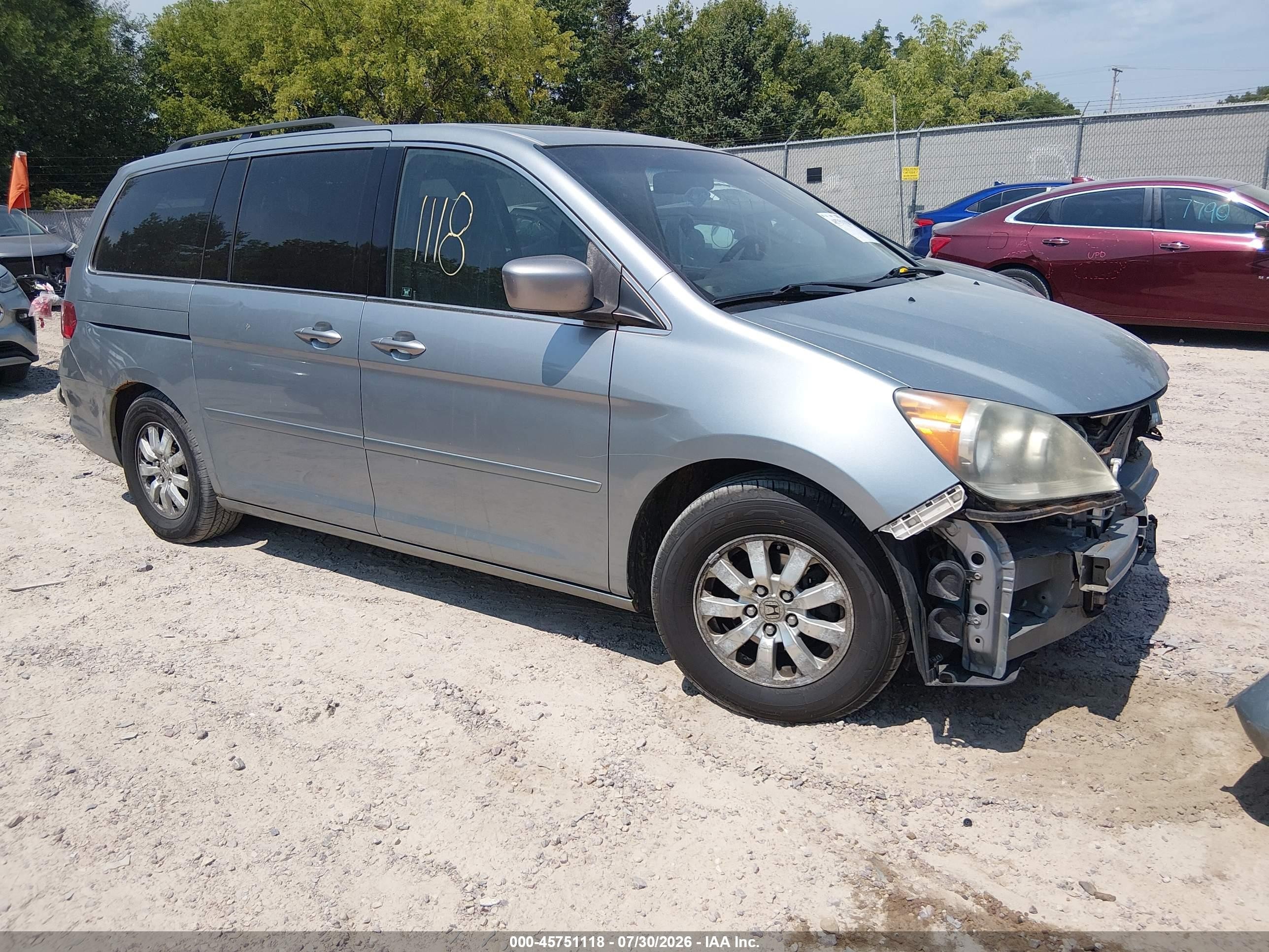 2009 Honda Odyssey Ex-l Silver vin: 5FNRL38669B059111