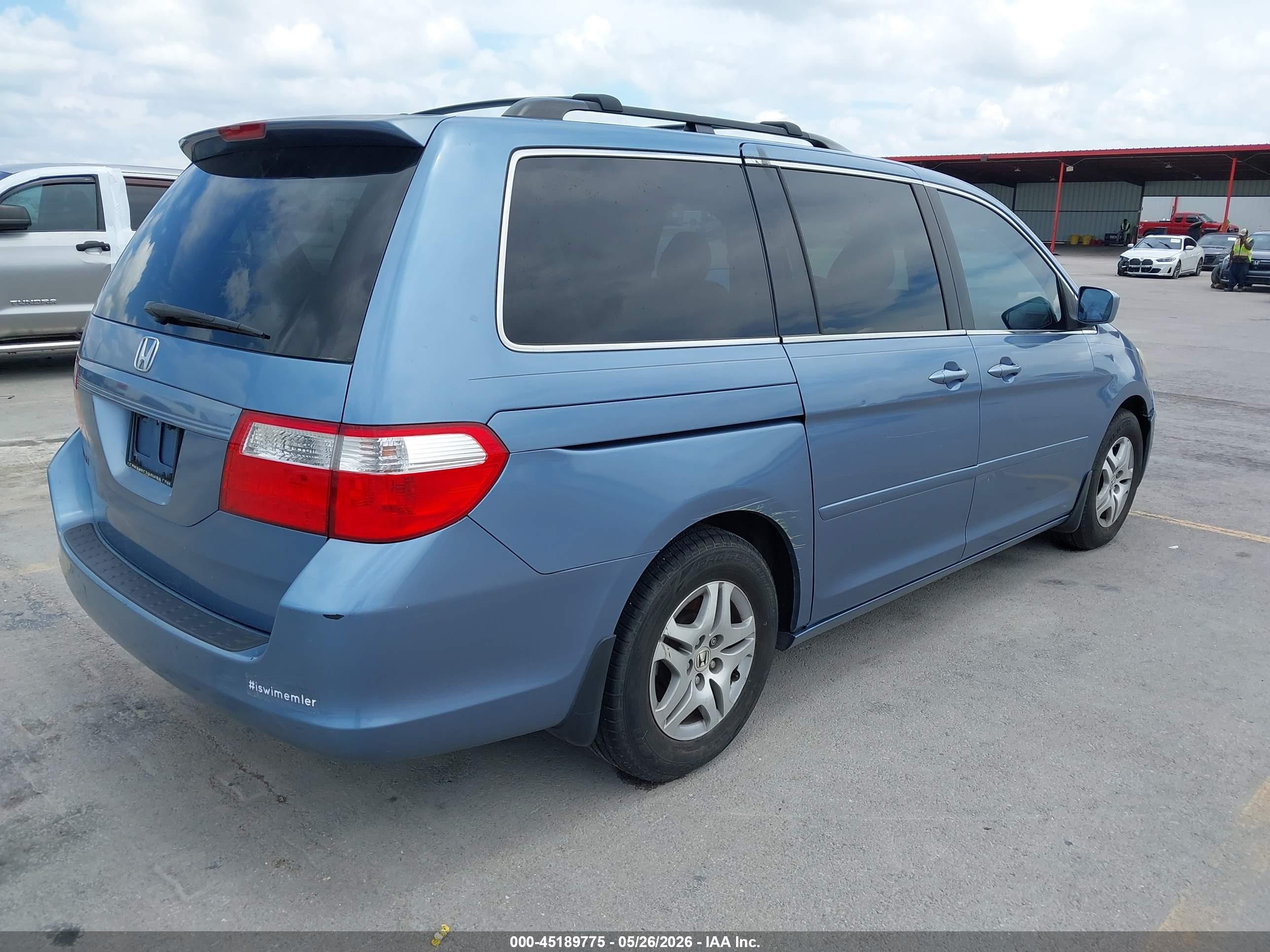 2006 Honda Odyssey Ex-l Blue vin: 5FNRL38676B091612