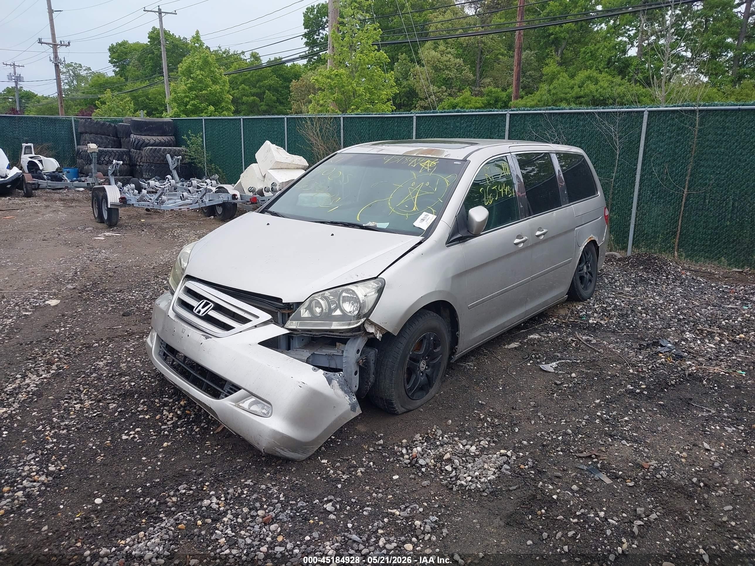 2007 Honda Odyssey Ex-l Silver vin: 5FNRL38677B428880