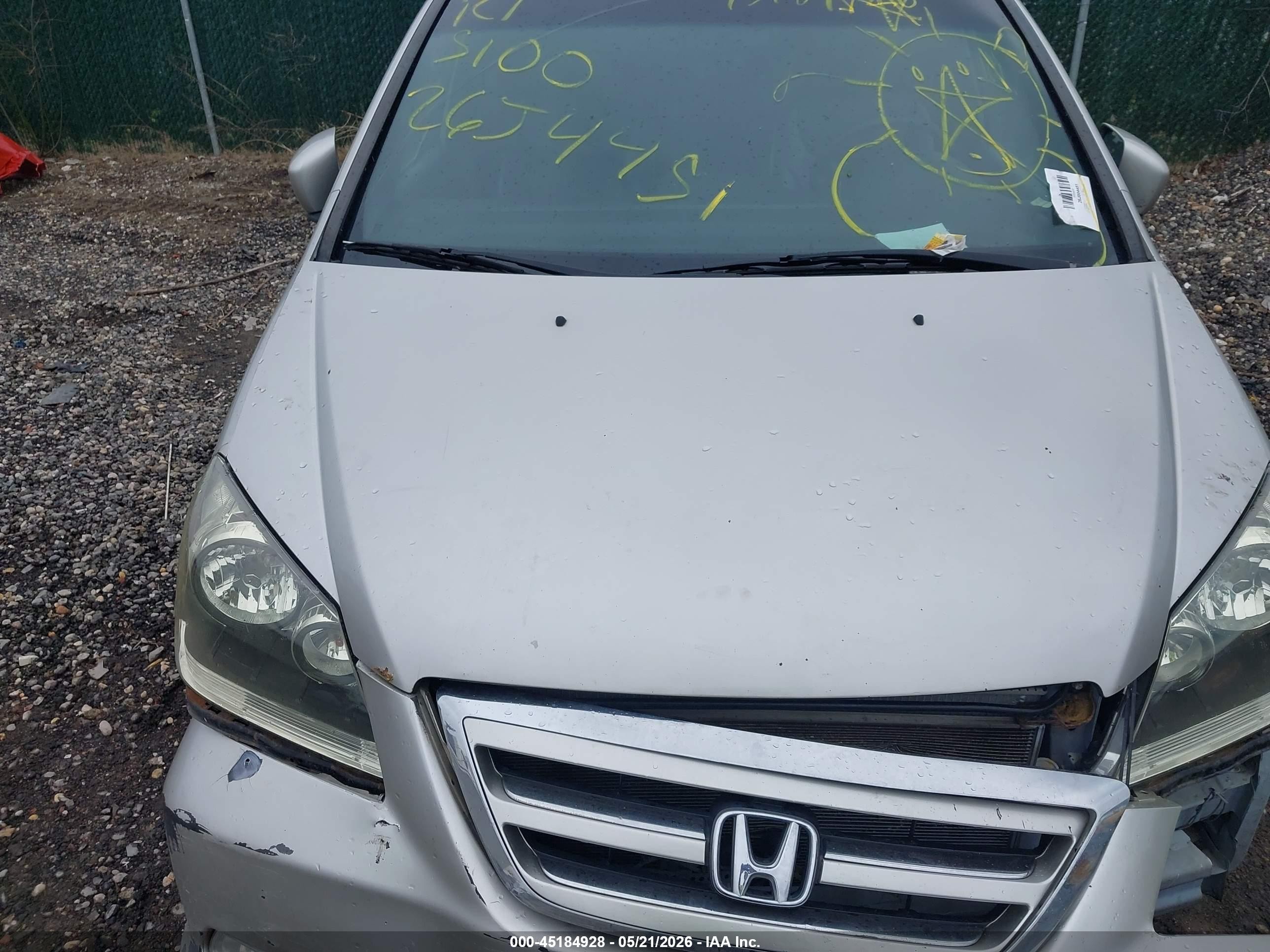 2007 Honda Odyssey Ex-l Silver vin: 5FNRL38677B428880