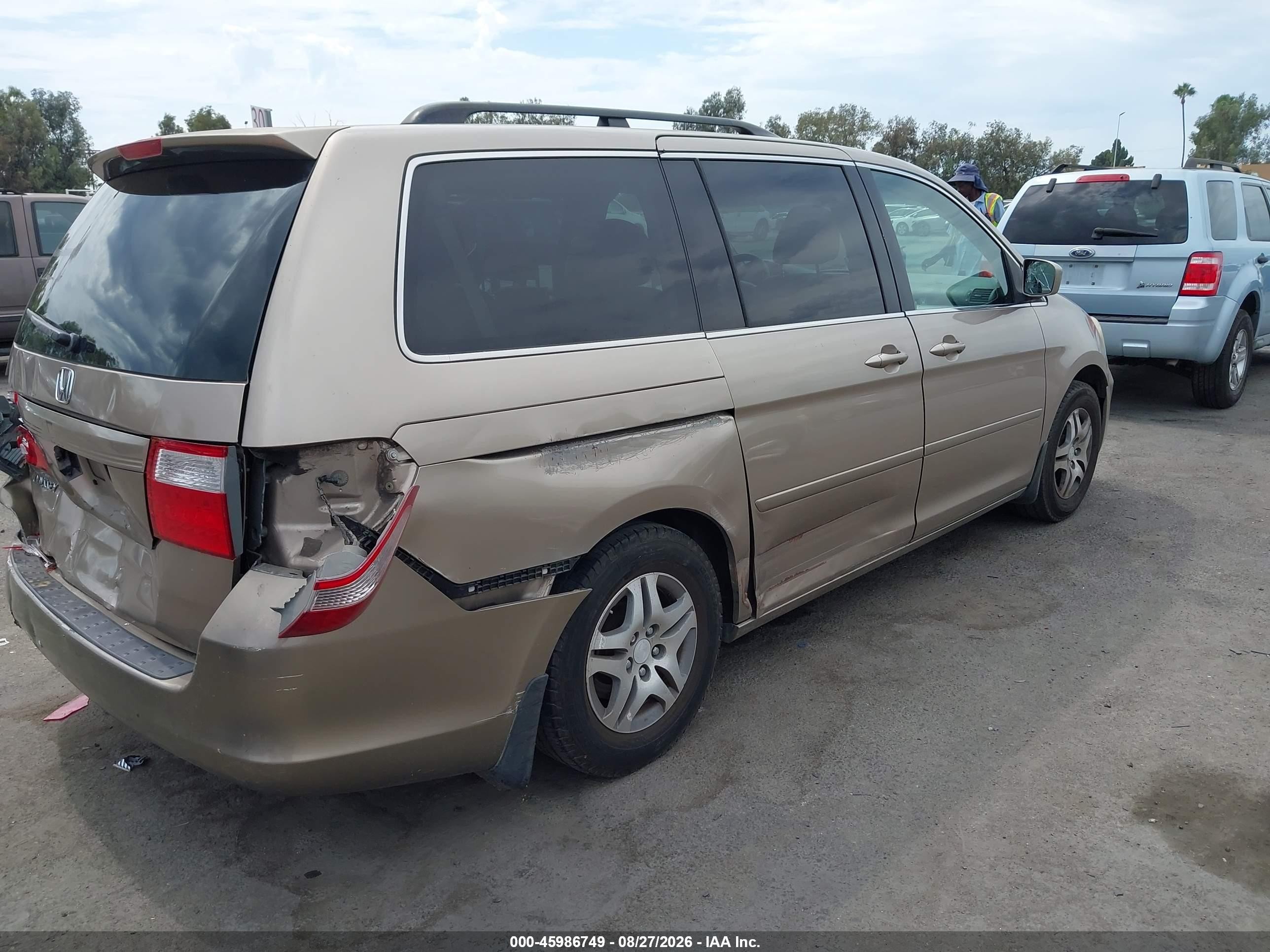 2007 Honda Odyssey Ex-l Gold vin: 5FNRL38677B429365