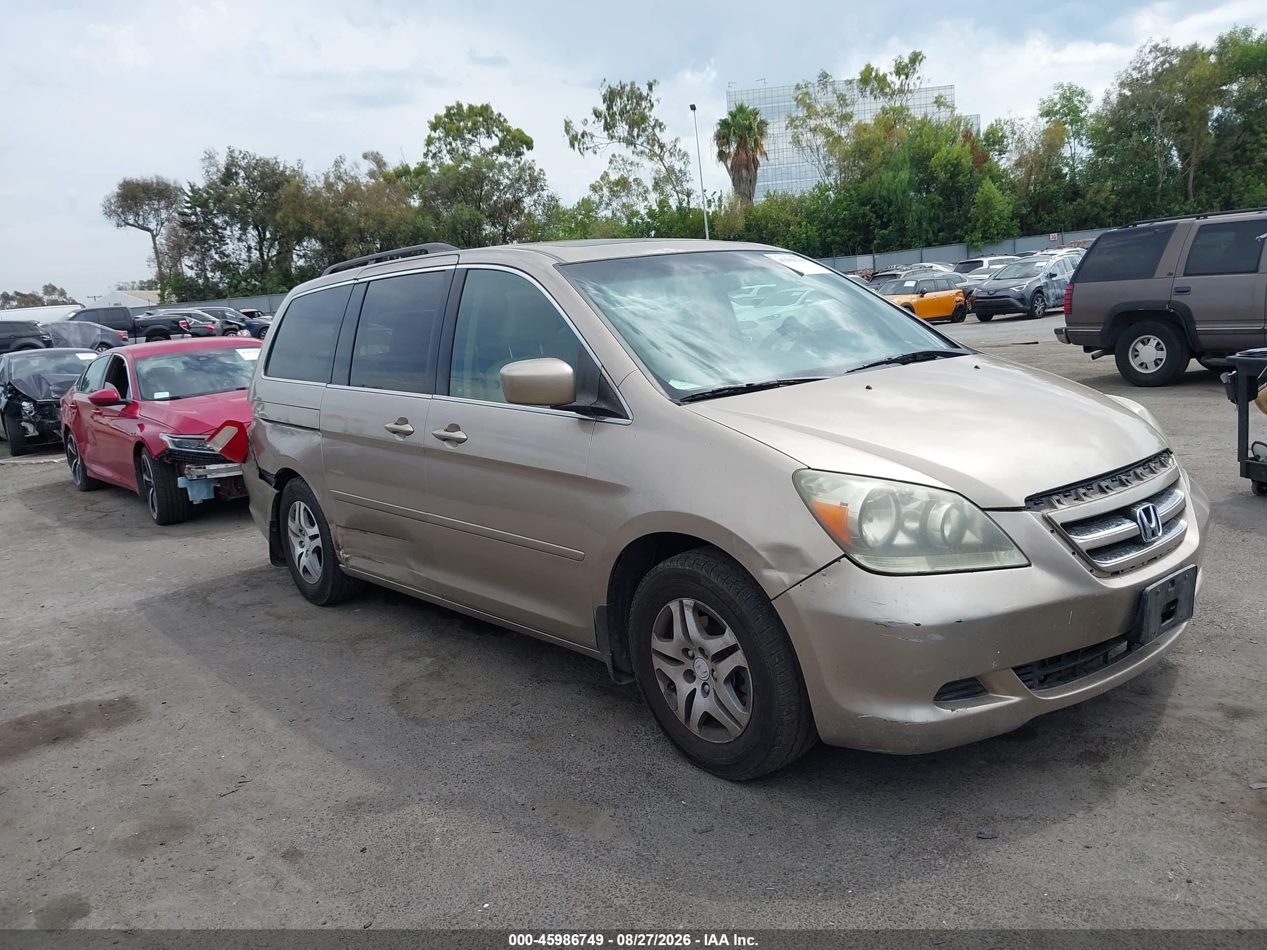 2007 Honda Odyssey Ex-l Gold vin: 5FNRL38677B429365