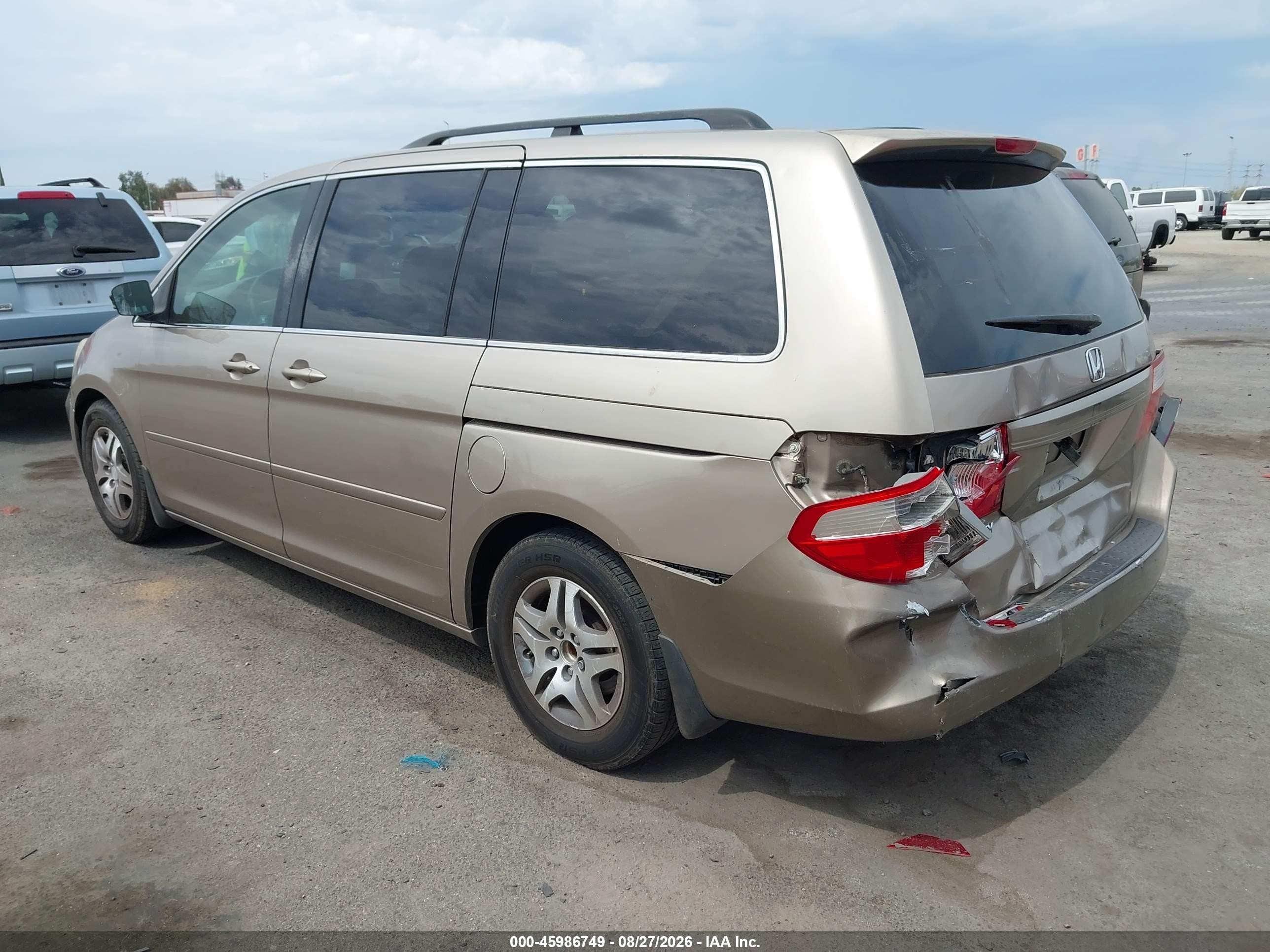 2007 Honda Odyssey Ex-l Gold vin: 5FNRL38677B429365