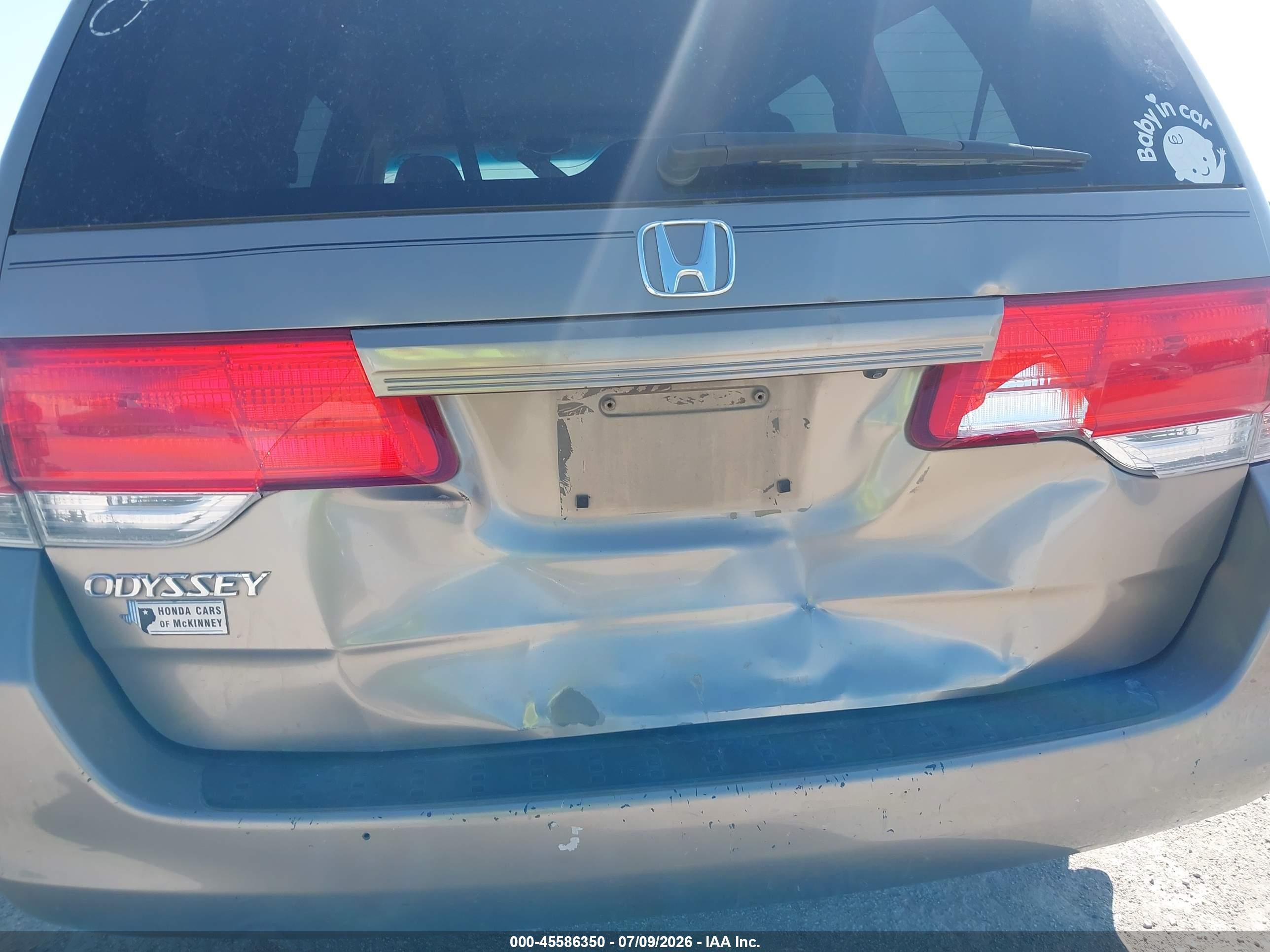 2009 Honda Odyssey Ex-l Gold vin: 5FNRL38679B005431