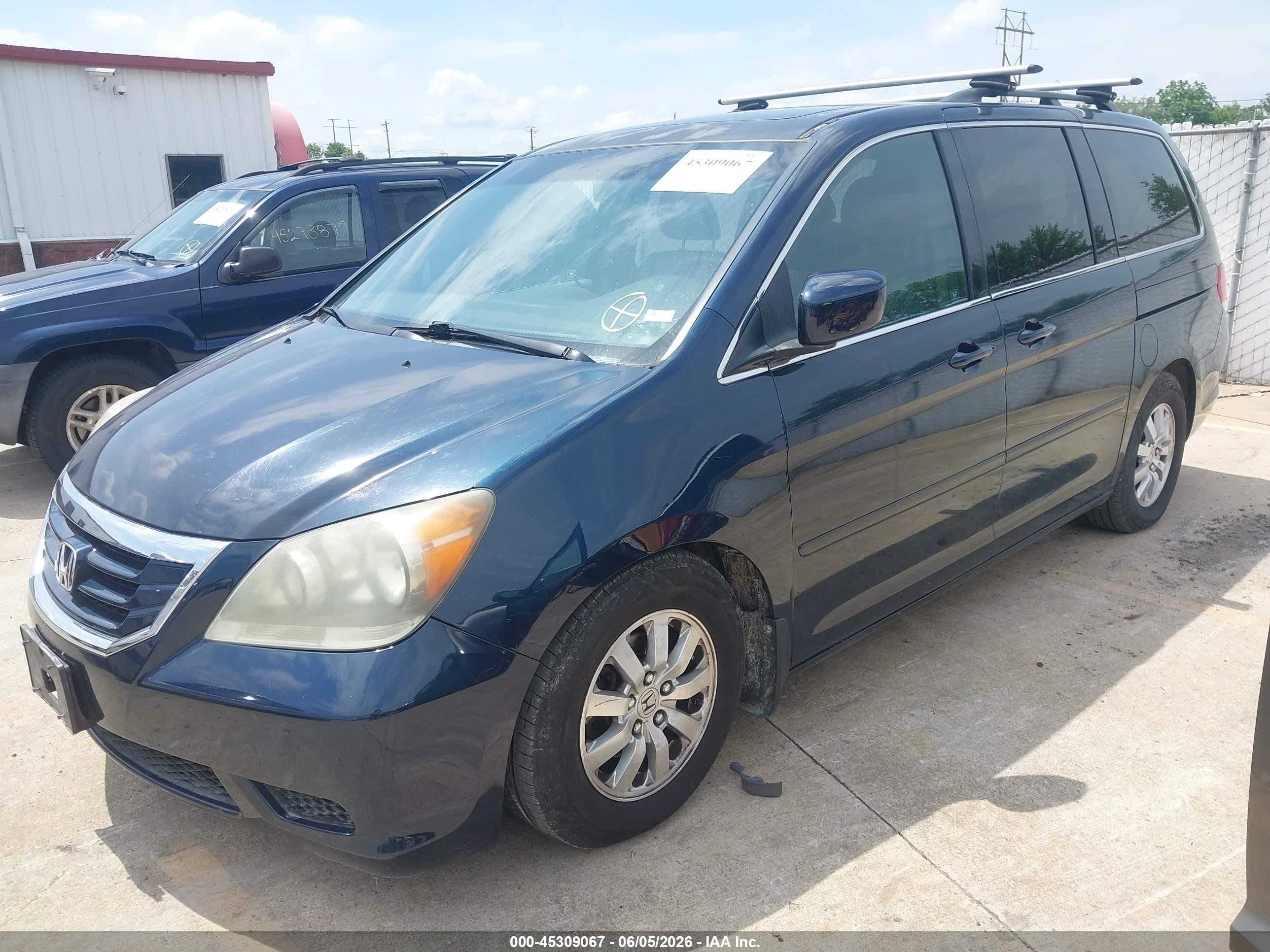 2009 Honda Odyssey Ex-l Blue vin: 5FNRL38679B007941