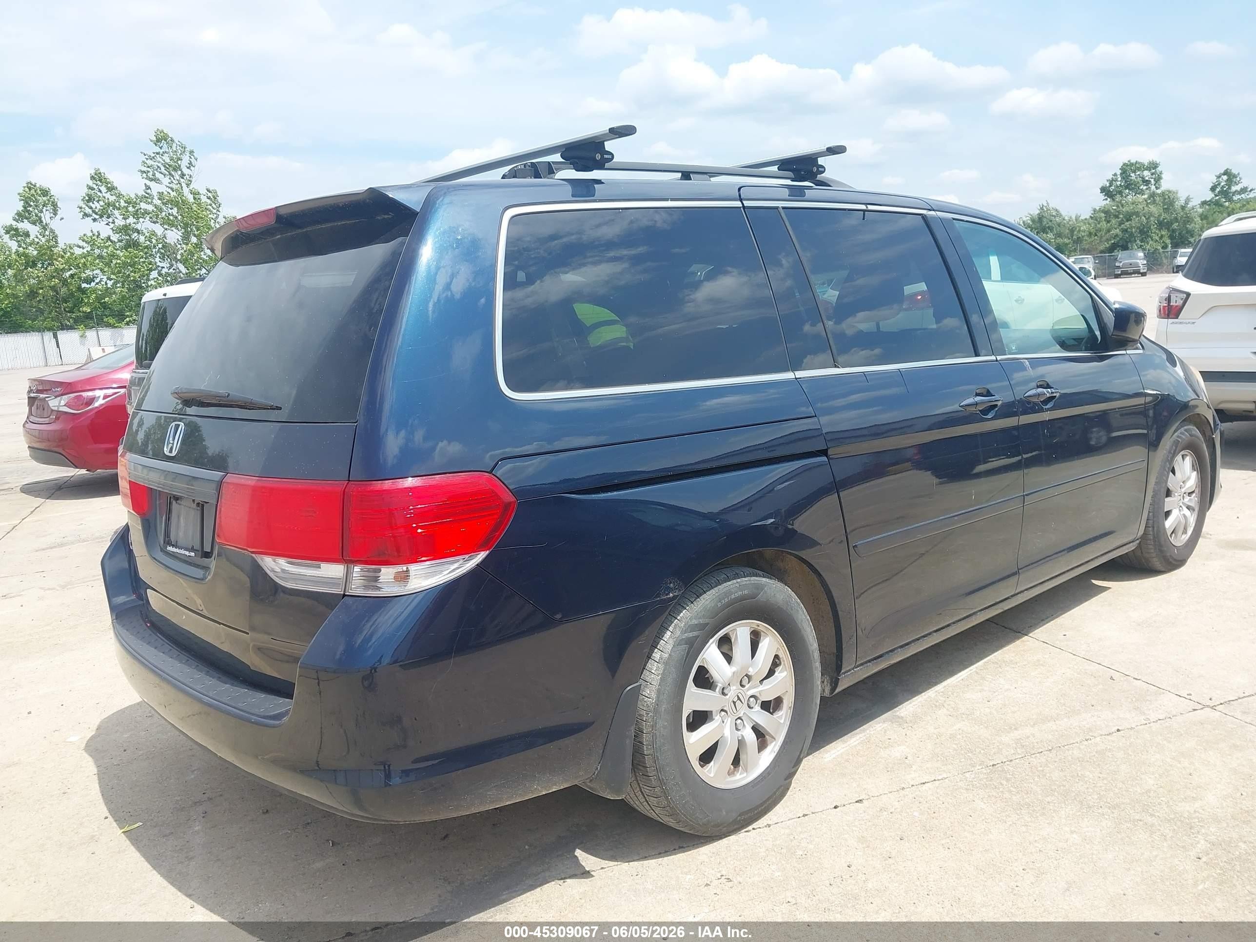 2009 Honda Odyssey Ex-l Blue vin: 5FNRL38679B007941
