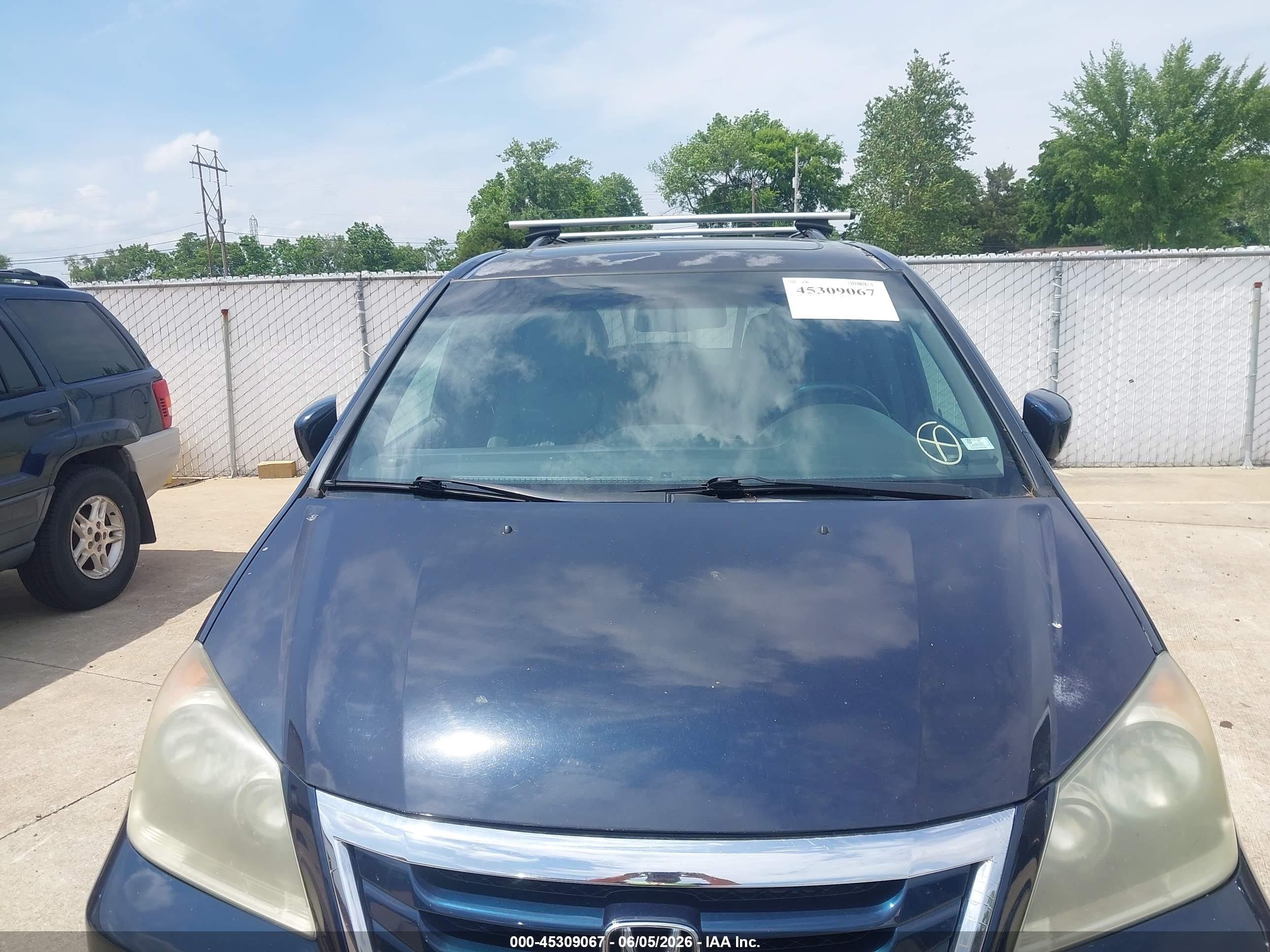 2009 Honda Odyssey Ex-l Blue vin: 5FNRL38679B007941