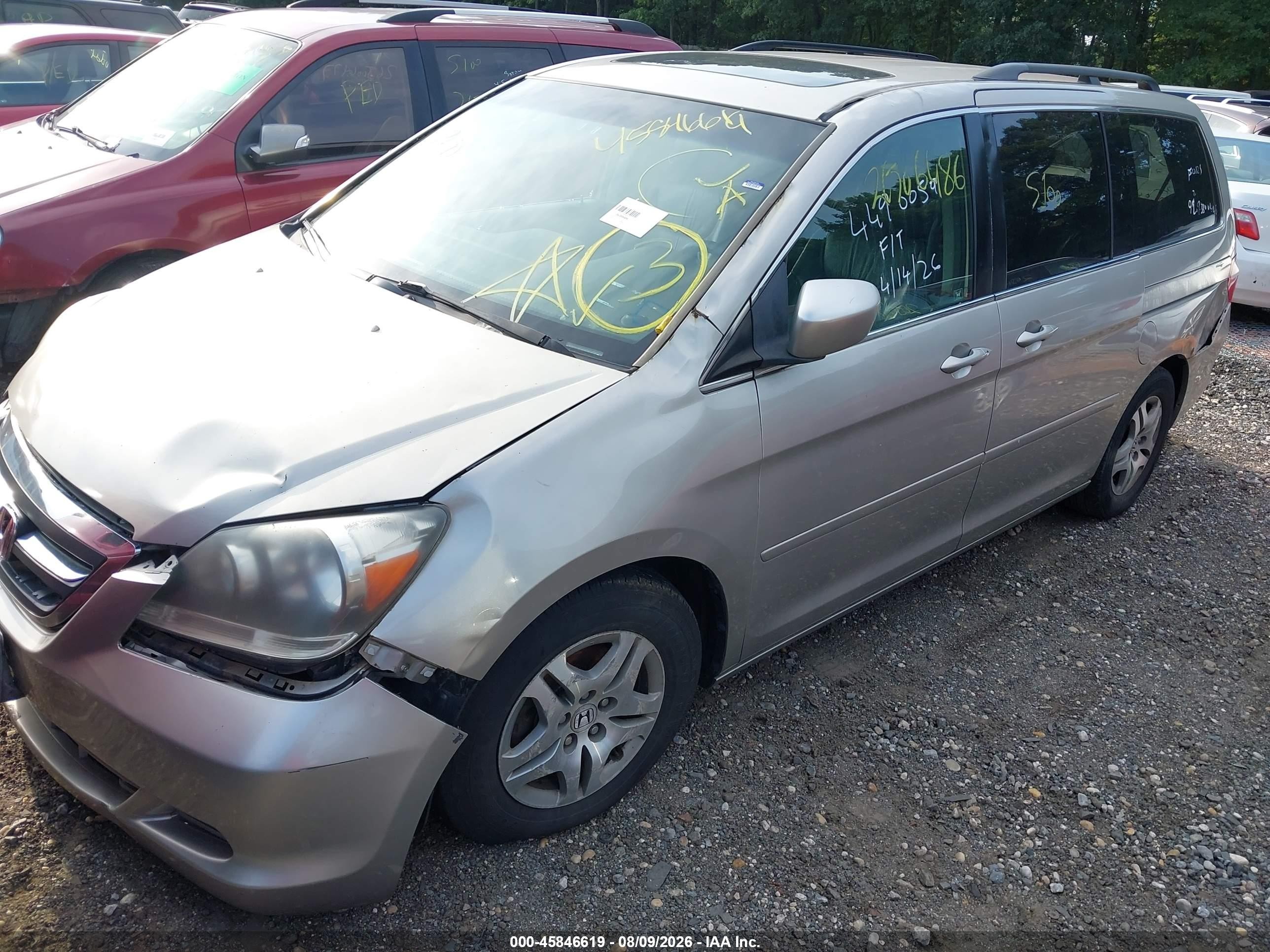 2005 Honda Odyssey Ex-l Gray vin: 5FNRL38685B051506