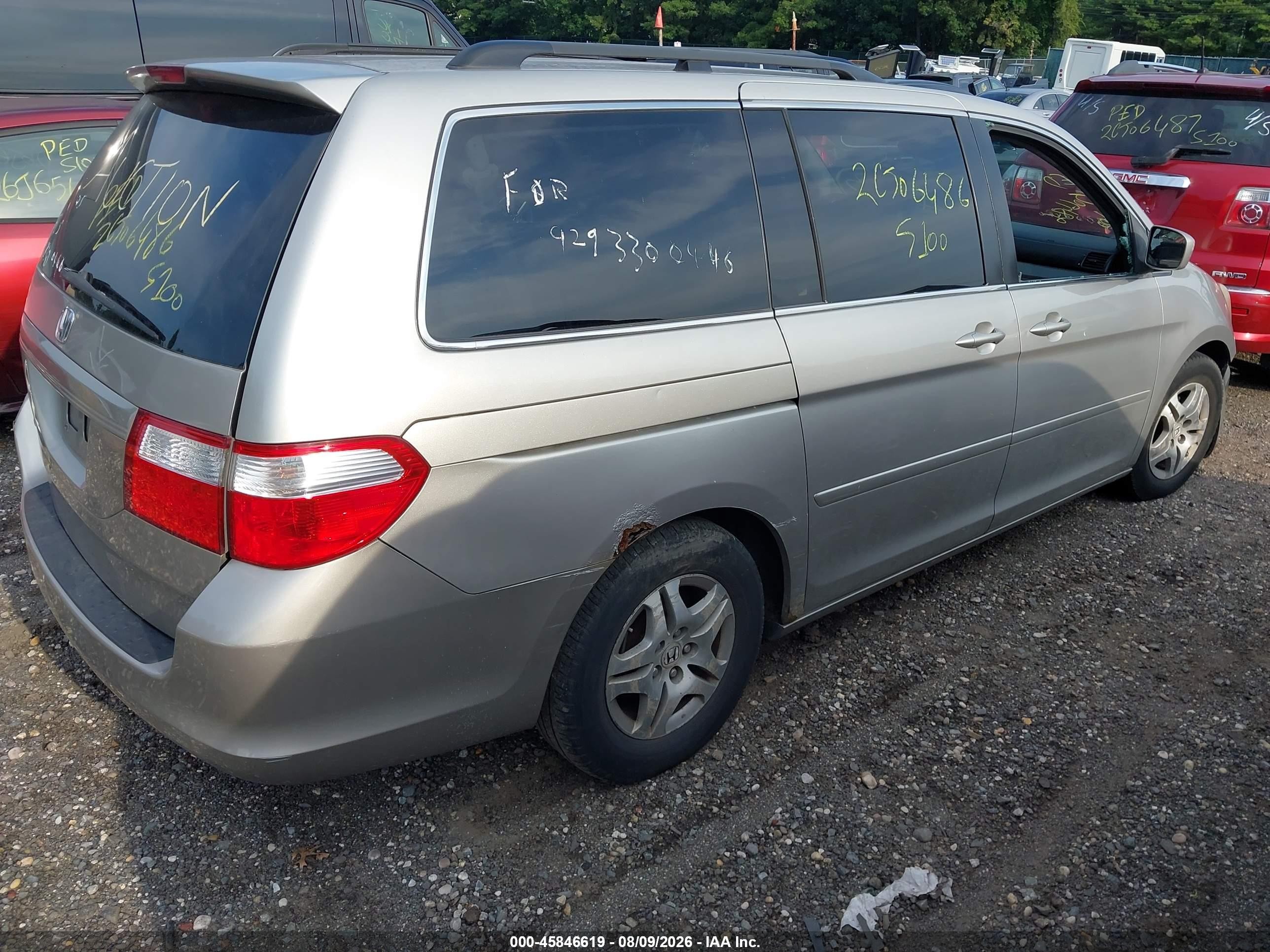 2005 Honda Odyssey Ex-l Gray vin: 5FNRL38685B051506