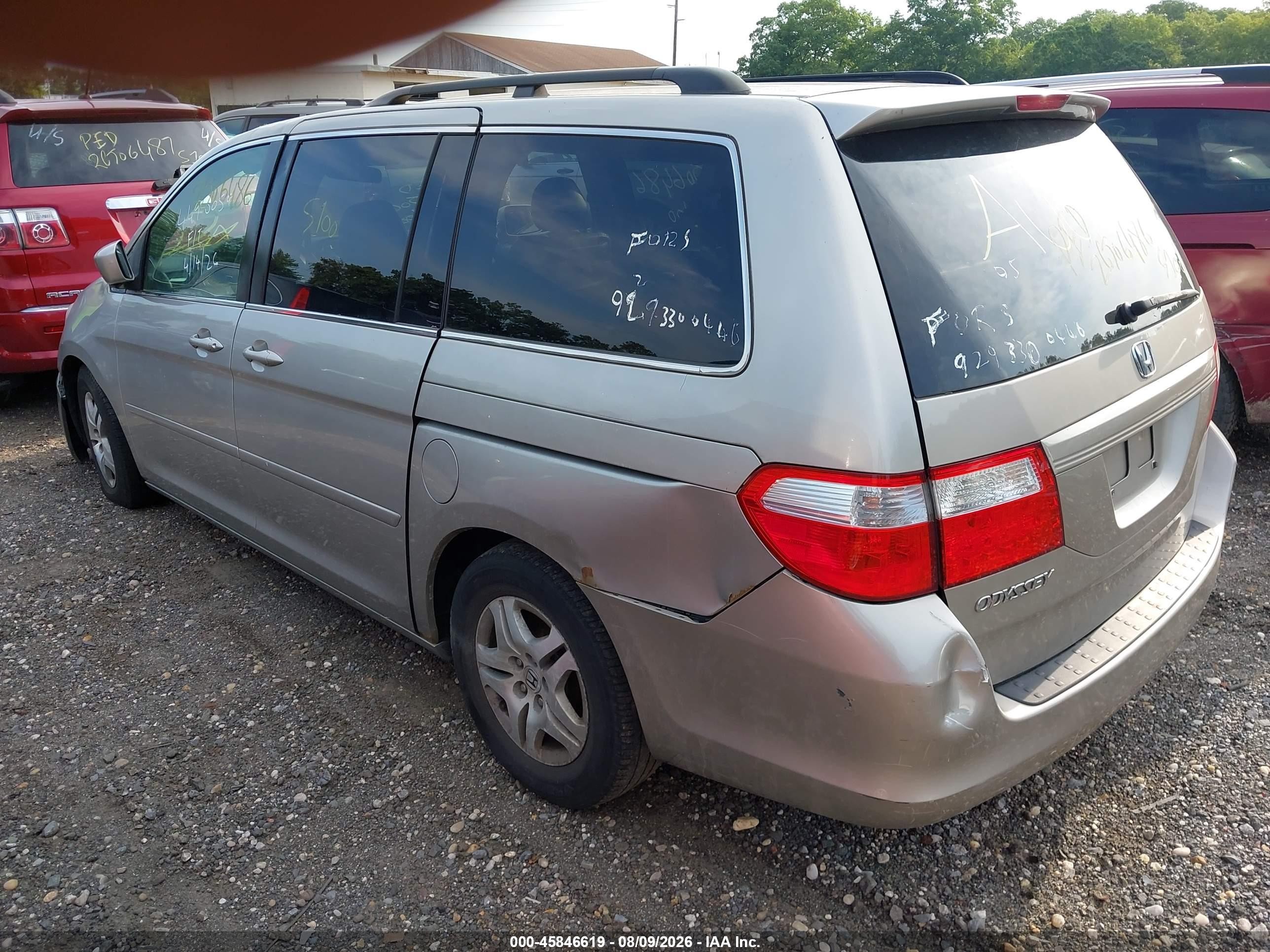 2005 Honda Odyssey Ex-l Gray vin: 5FNRL38685B051506