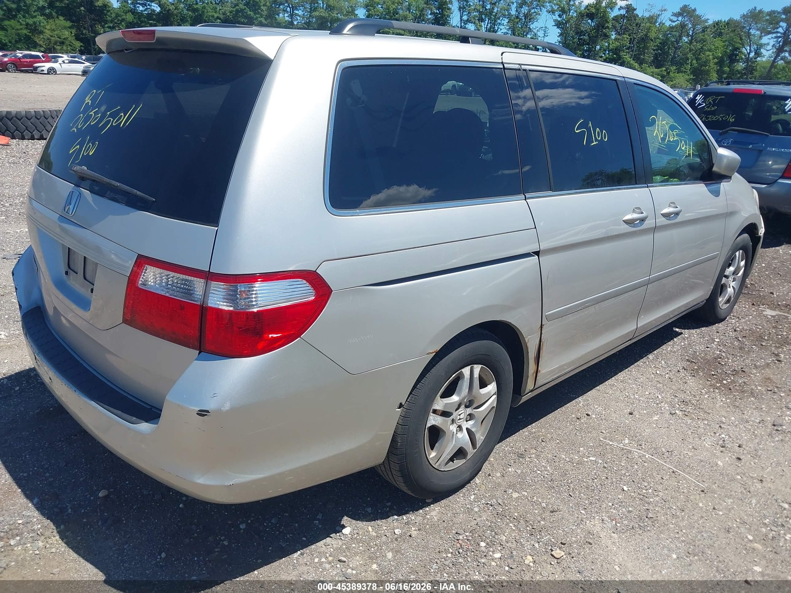2006 Honda Odyssey Ex-l Gray vin: 5FNRL38686B021312