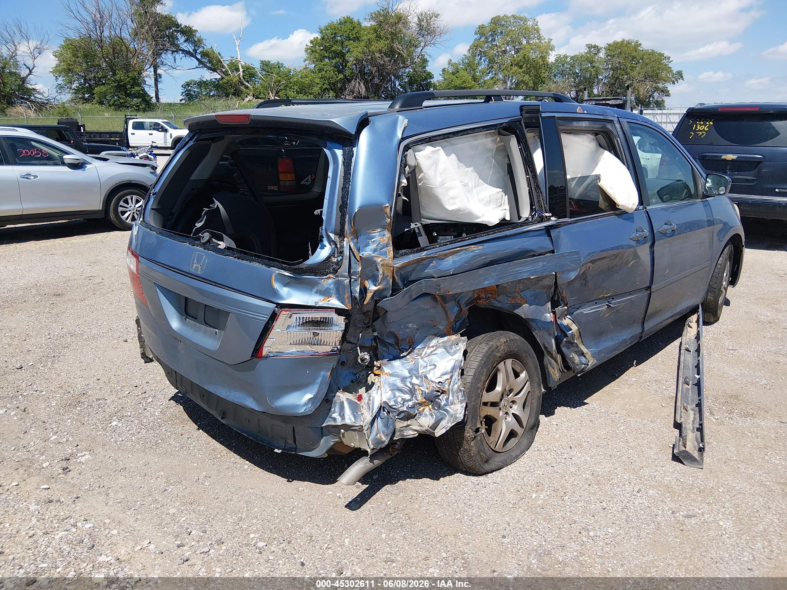 2006 Honda Odyssey Ex-l Light Blue vin: 5FNRL38686B026672