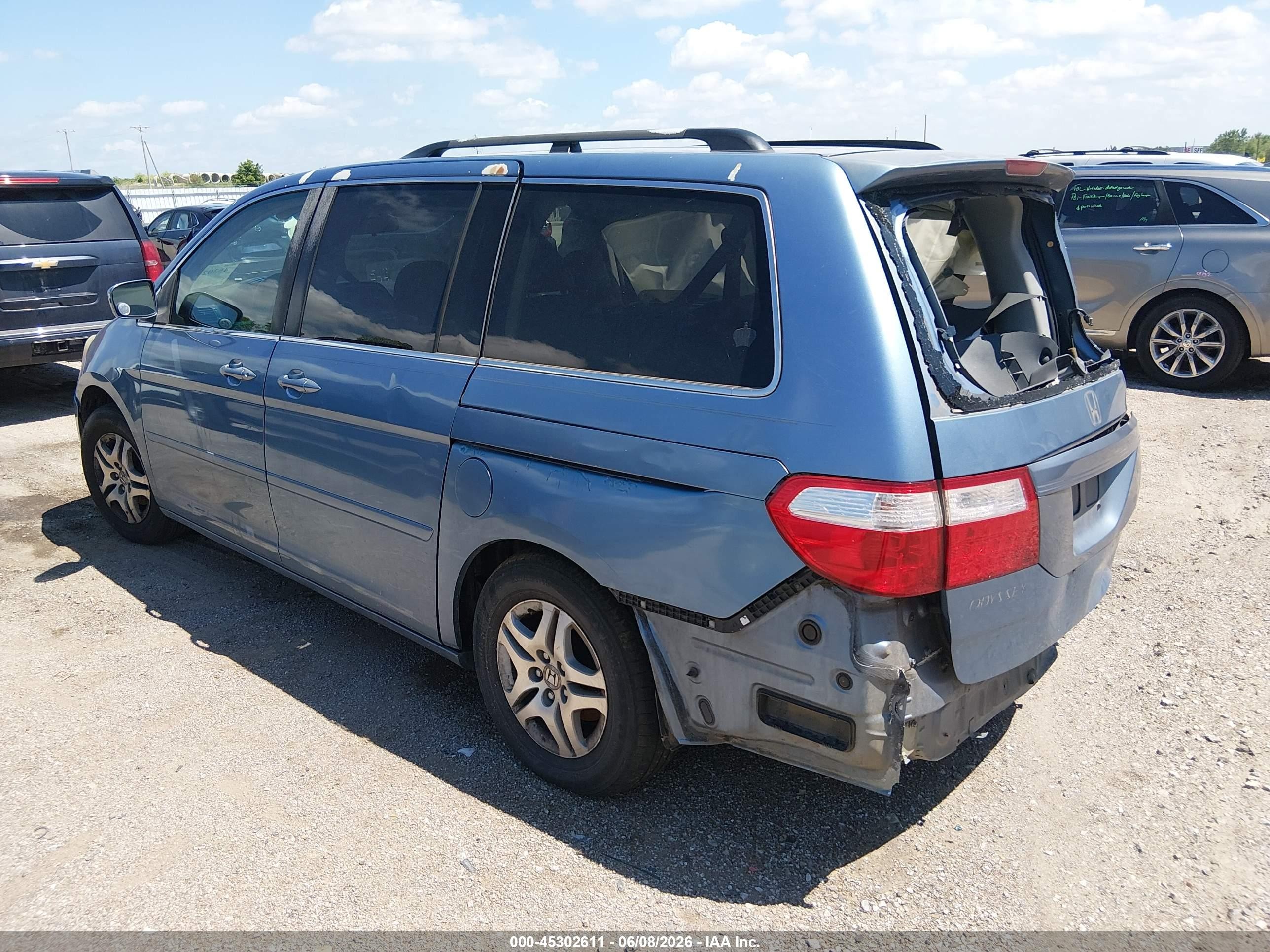 2006 Honda Odyssey Ex-l Light Blue vin: 5FNRL38686B026672