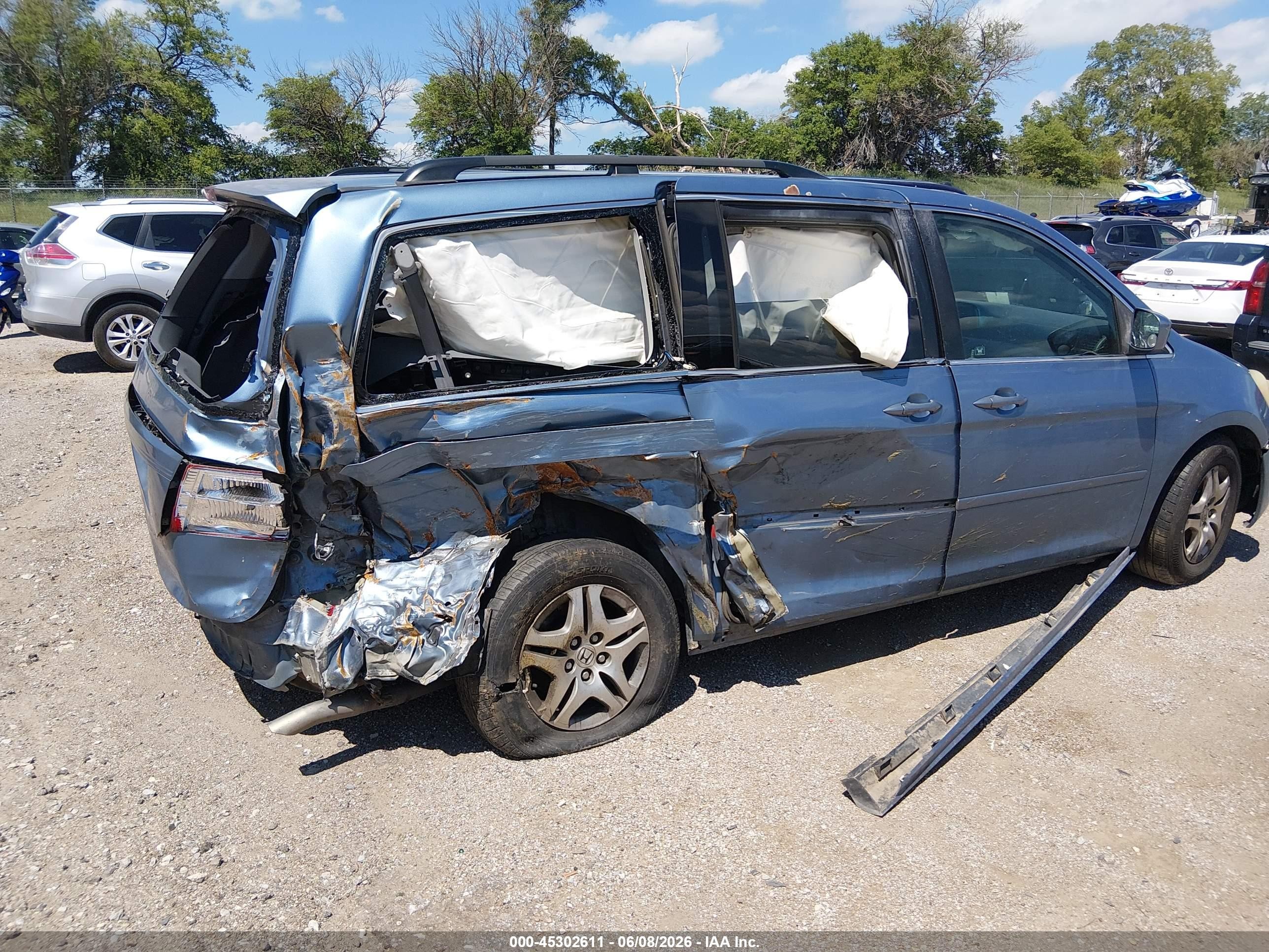 2006 Honda Odyssey Ex-l Light Blue vin: 5FNRL38686B026672