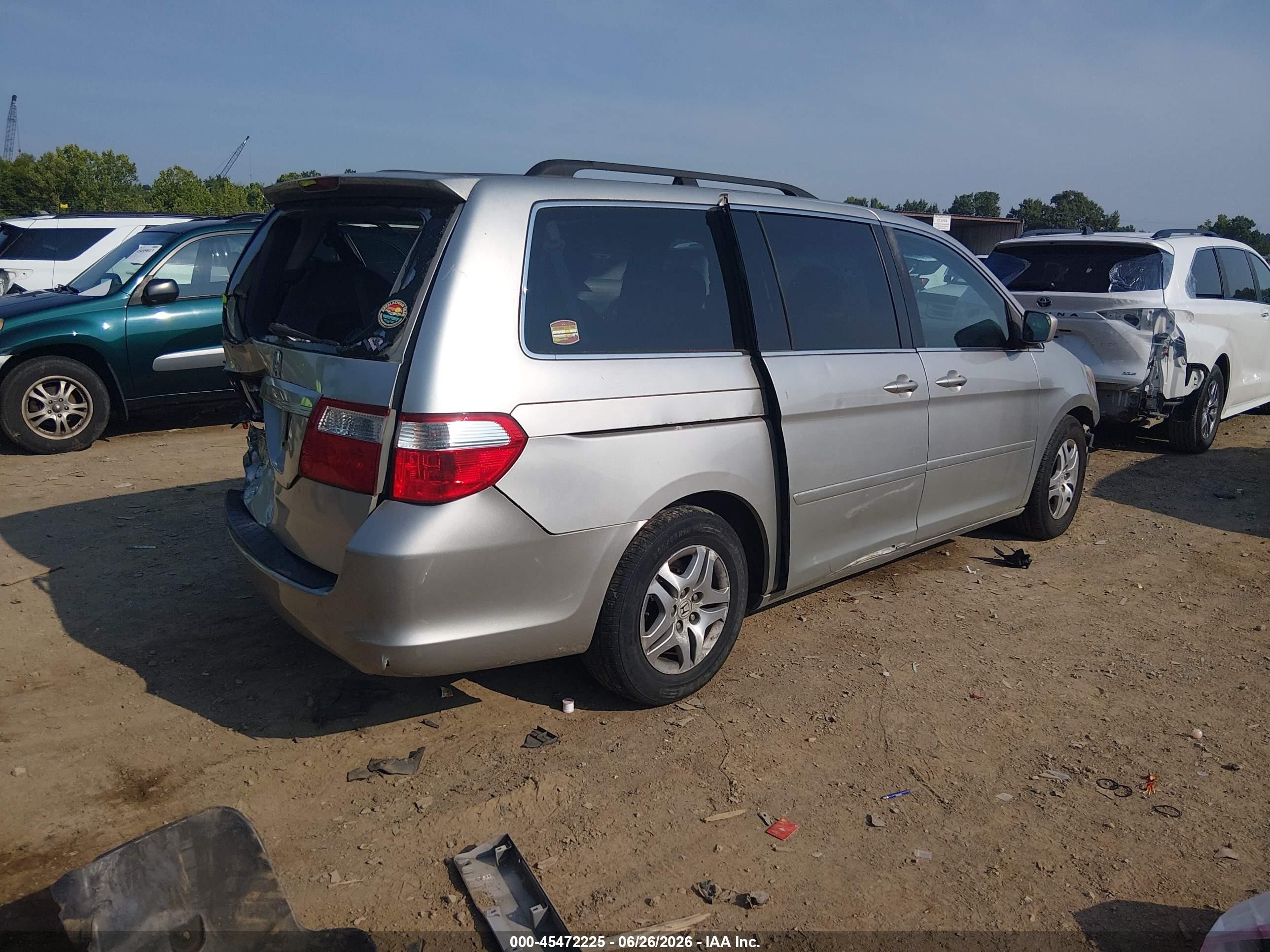2007 Honda Odyssey Ex-l Silver vin: 5FNRL38687B460379