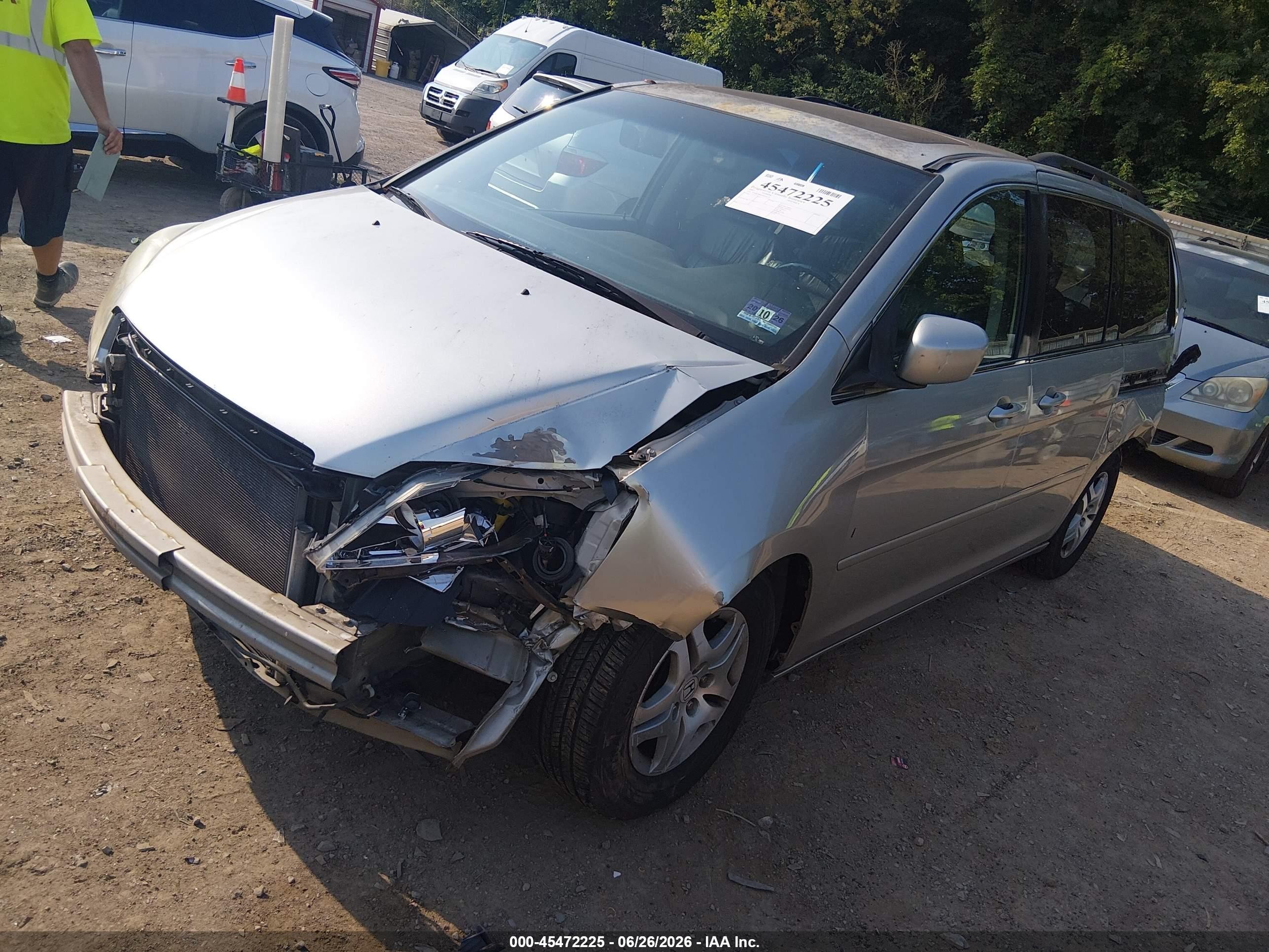 2007 Honda Odyssey Ex-l Silver vin: 5FNRL38687B460379
