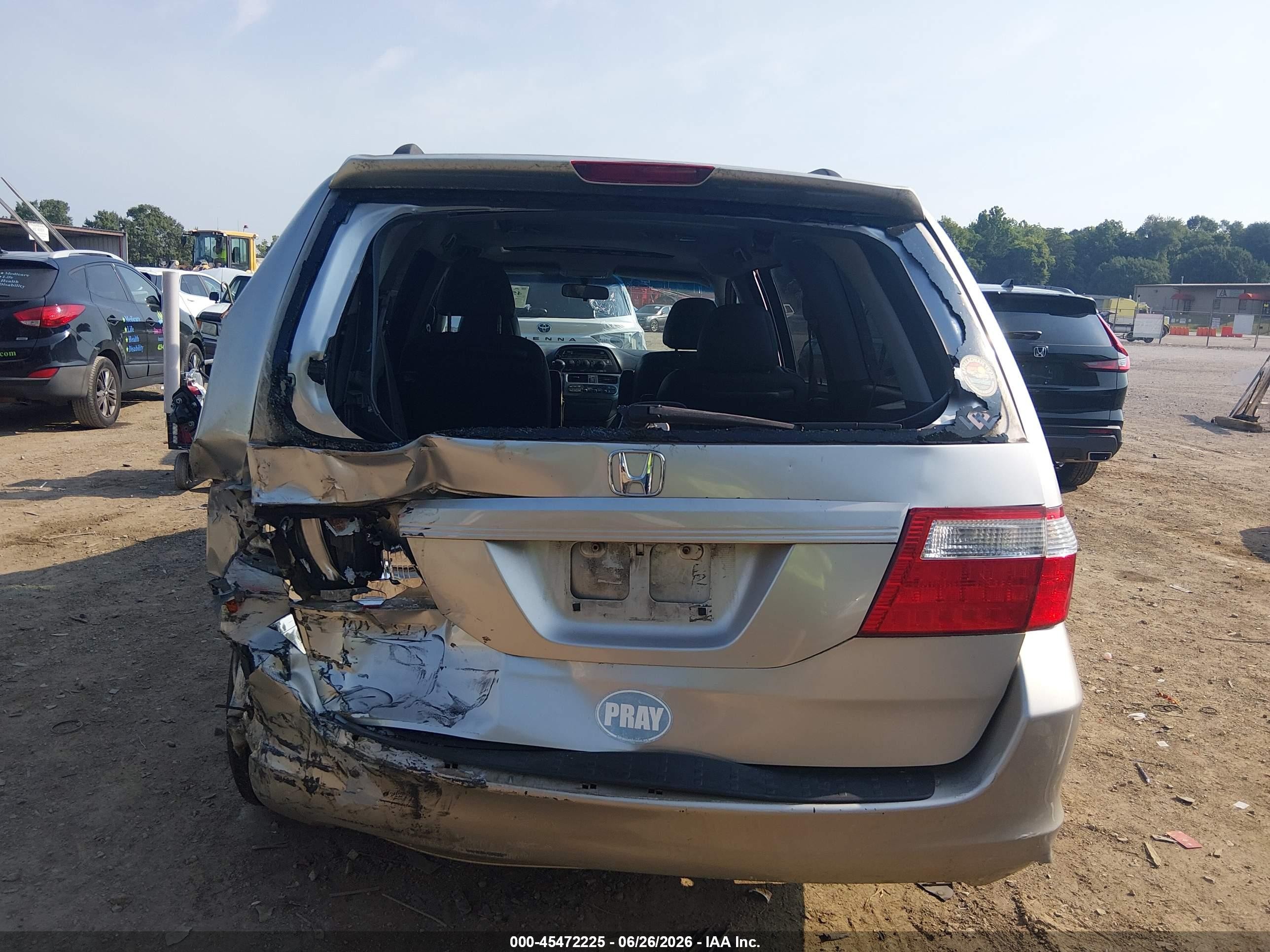 2007 Honda Odyssey Ex-l Silver vin: 5FNRL38687B460379