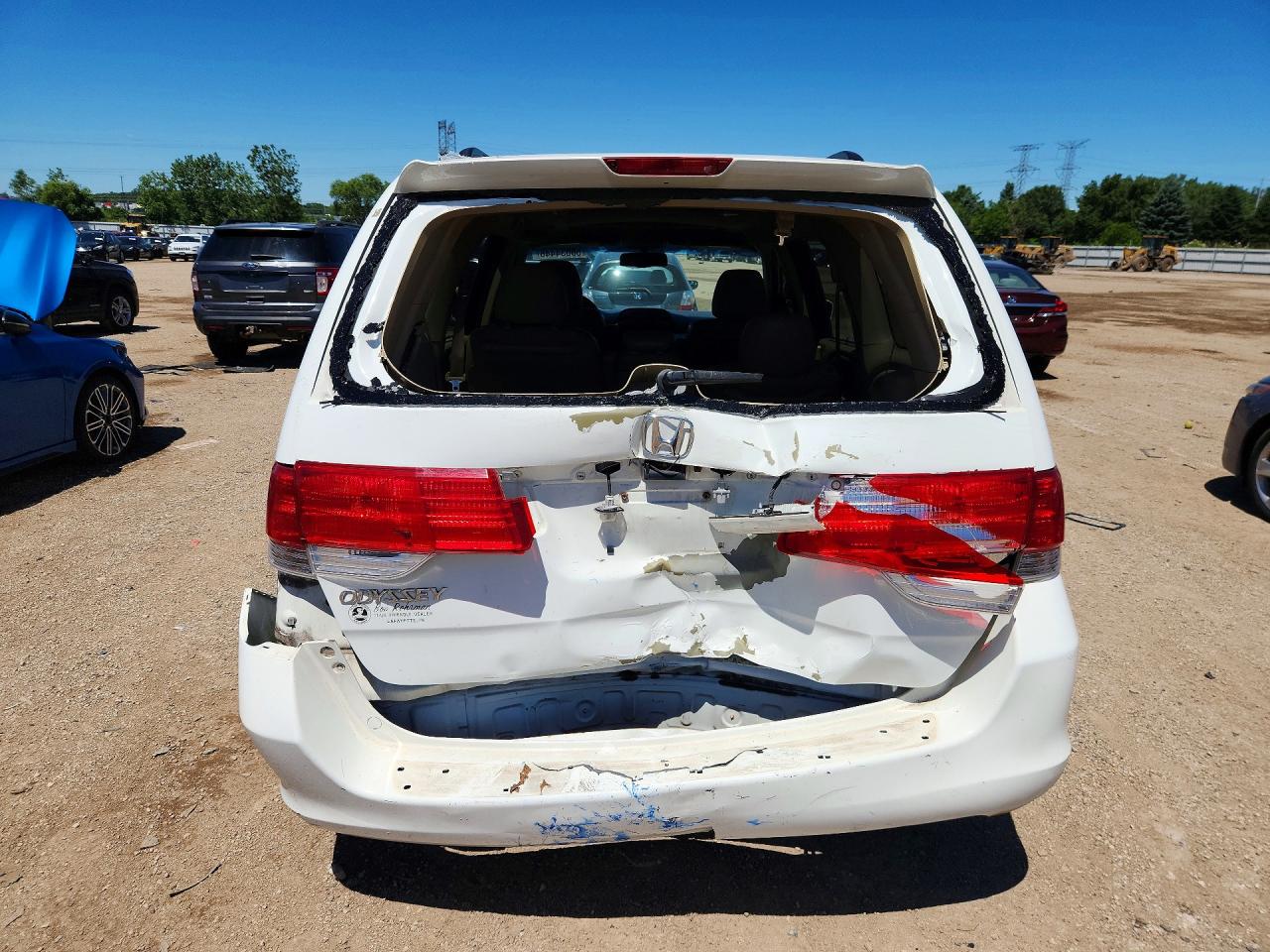 2008 Honda Odyssey Exl White vin: 5FNRL38688B096644