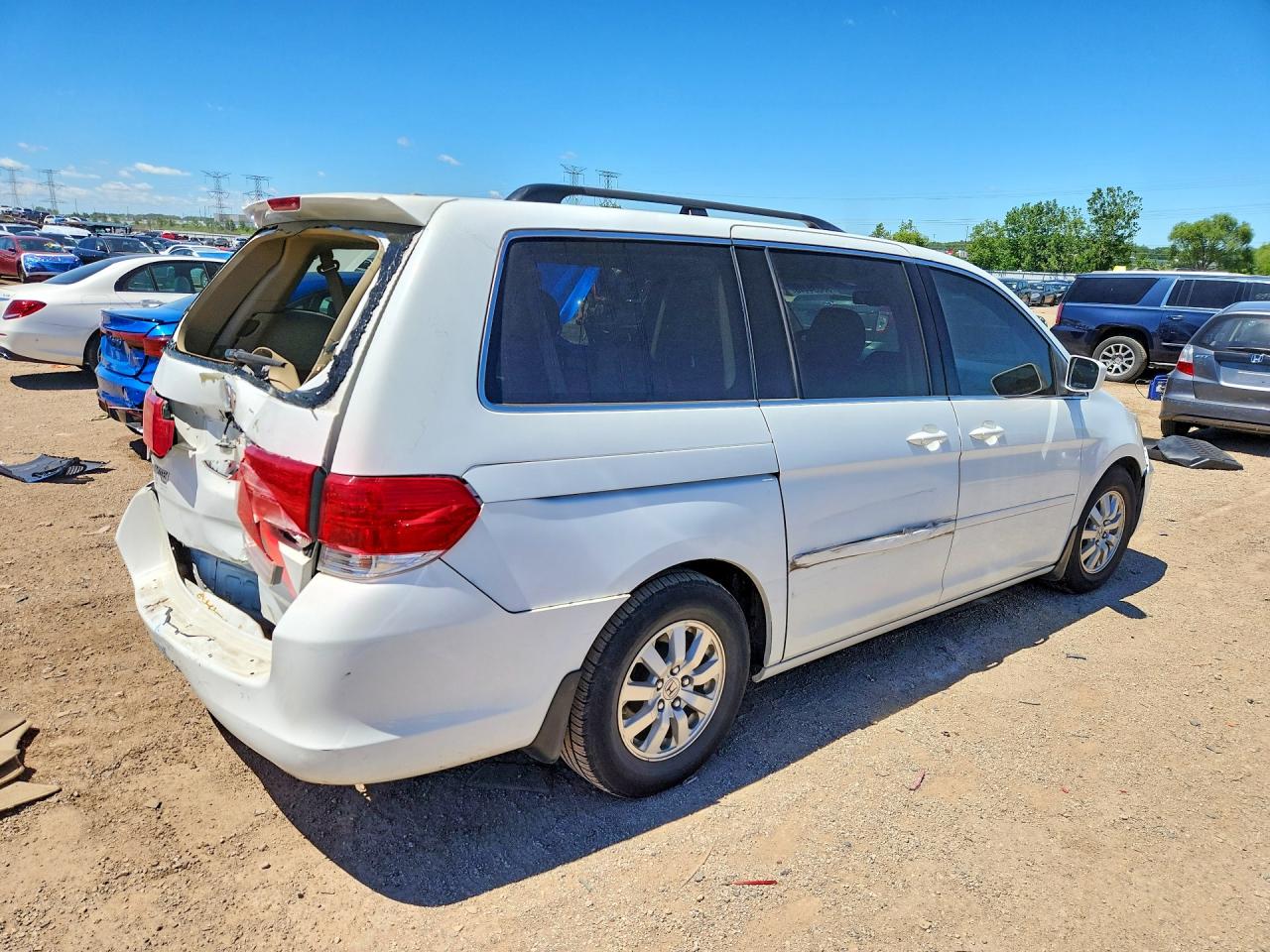 2008 Honda Odyssey Exl White vin: 5FNRL38688B096644