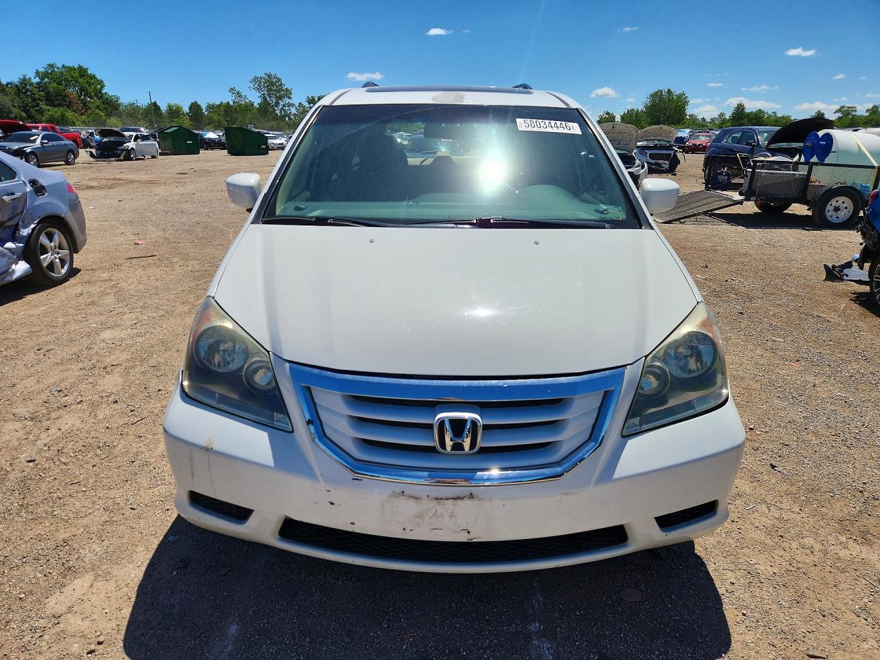 2008 Honda Odyssey Exl White vin: 5FNRL38688B096644