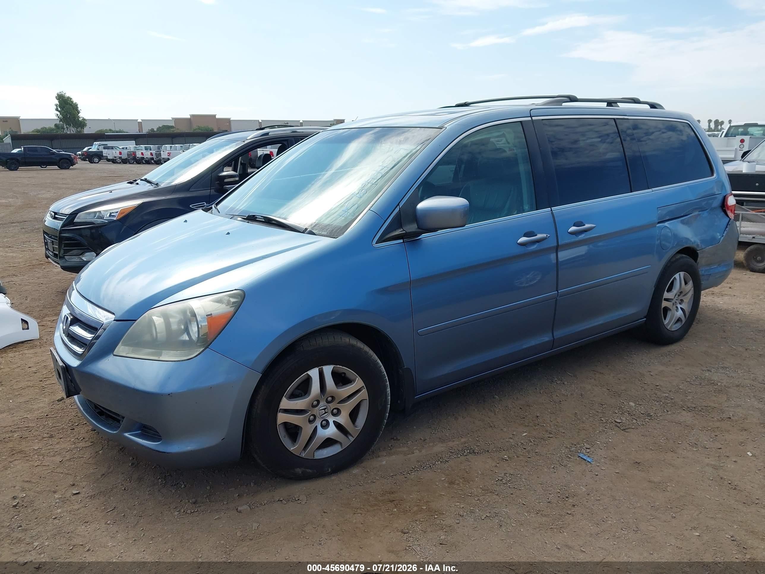 2005 Honda Odyssey Ex-l Blue vin: 5FNRL38695B113642