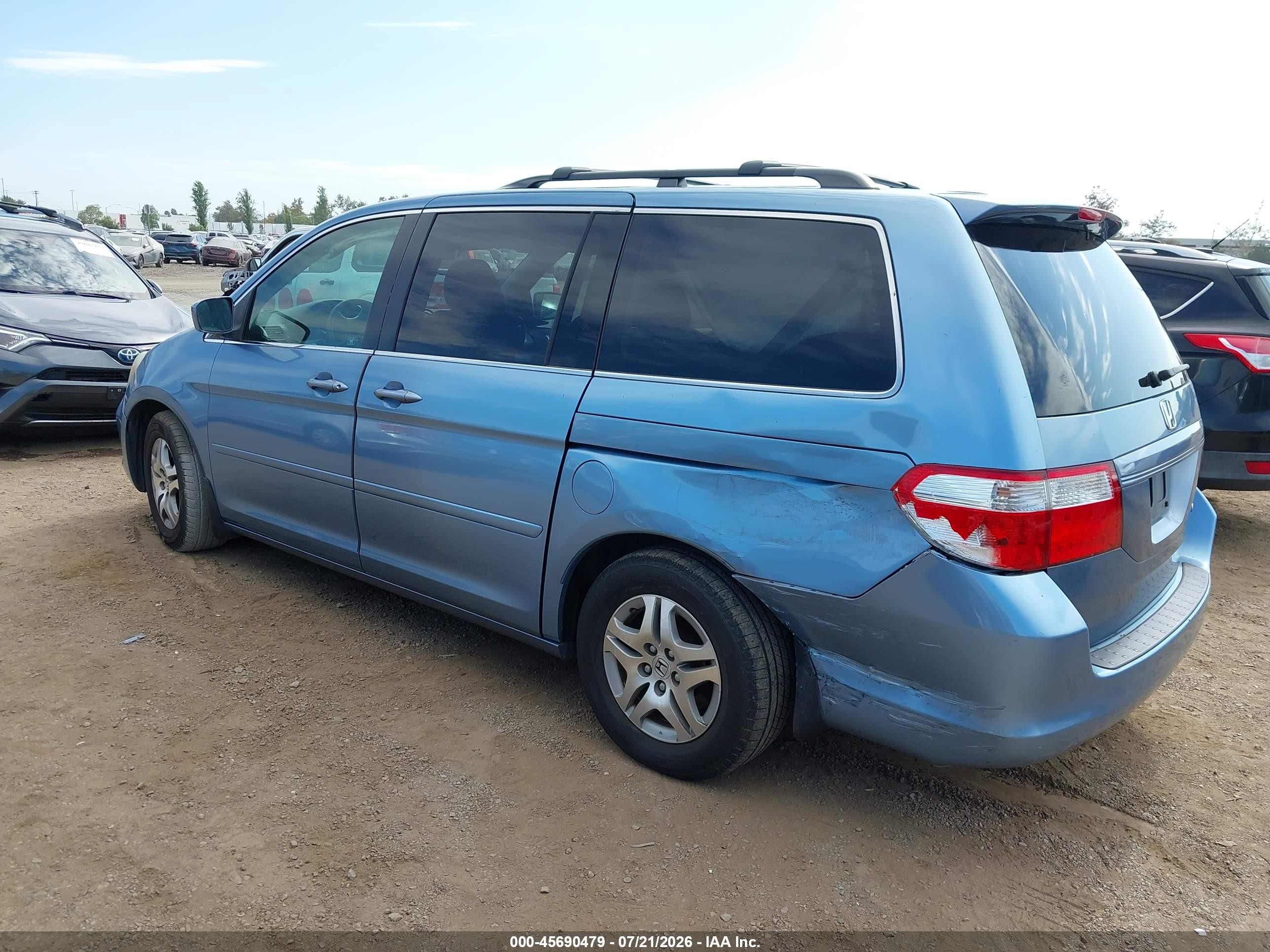 2005 Honda Odyssey Ex-l Blue vin: 5FNRL38695B113642