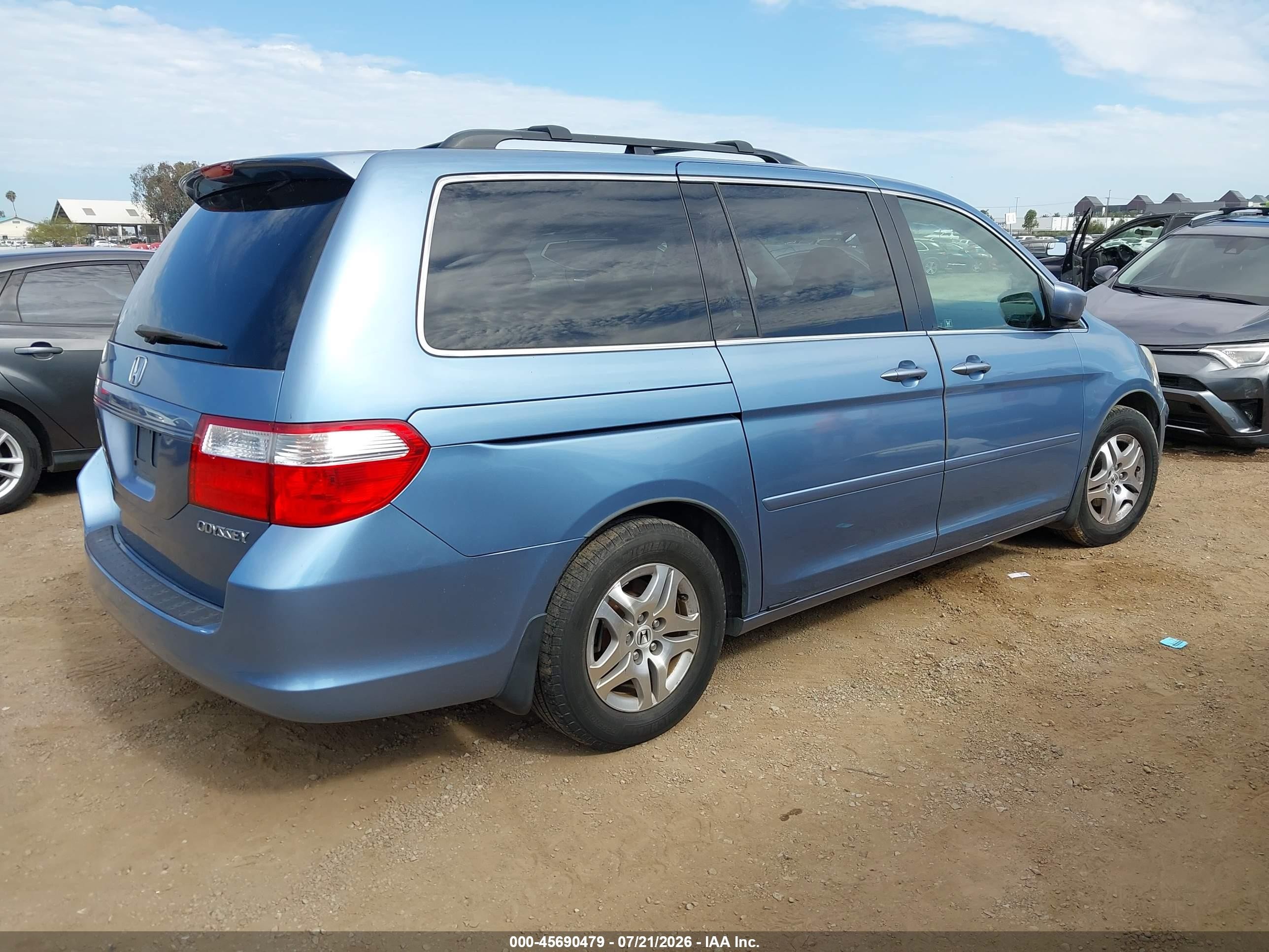 2005 Honda Odyssey Ex-l Blue vin: 5FNRL38695B113642