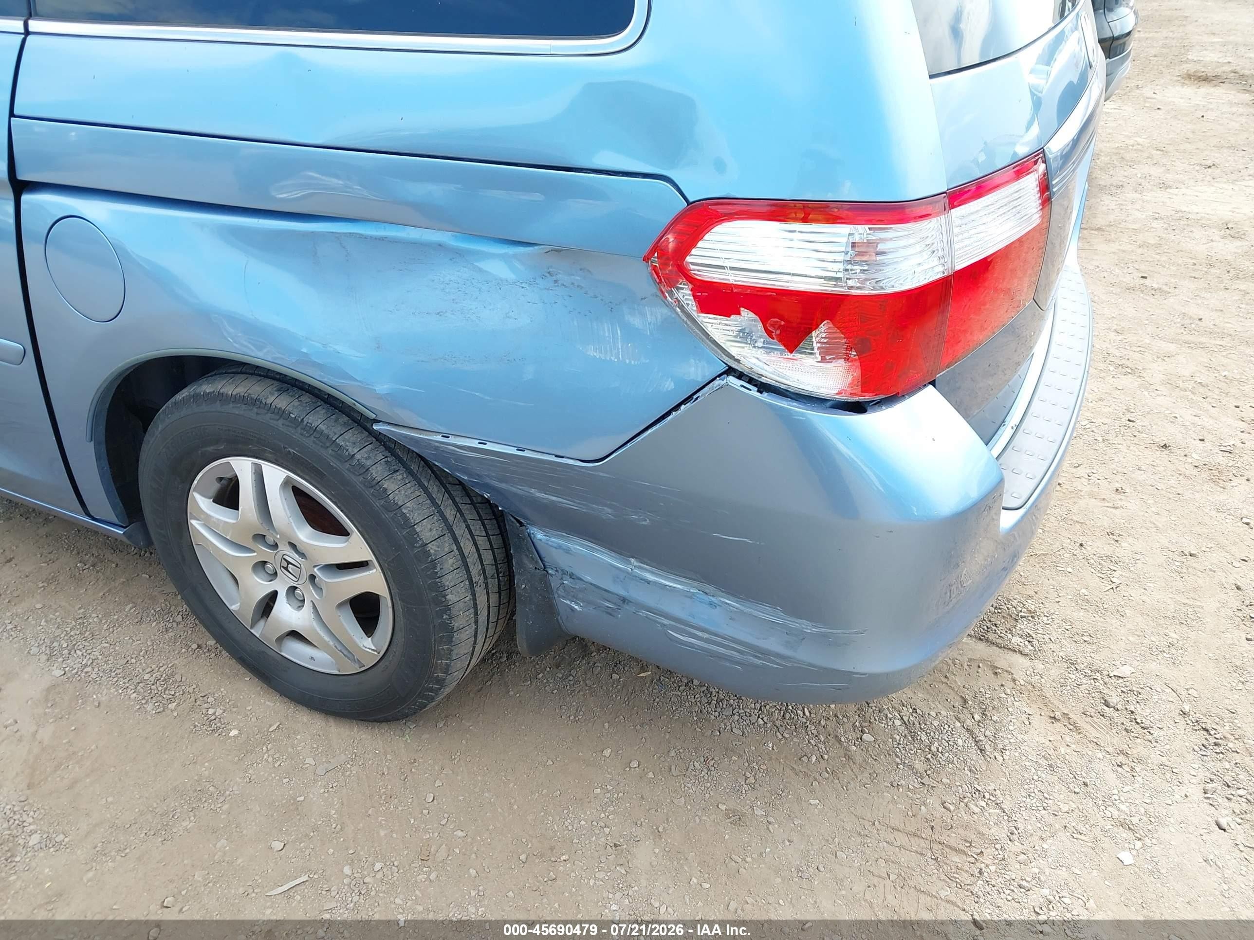 2005 Honda Odyssey Ex-l Blue vin: 5FNRL38695B113642