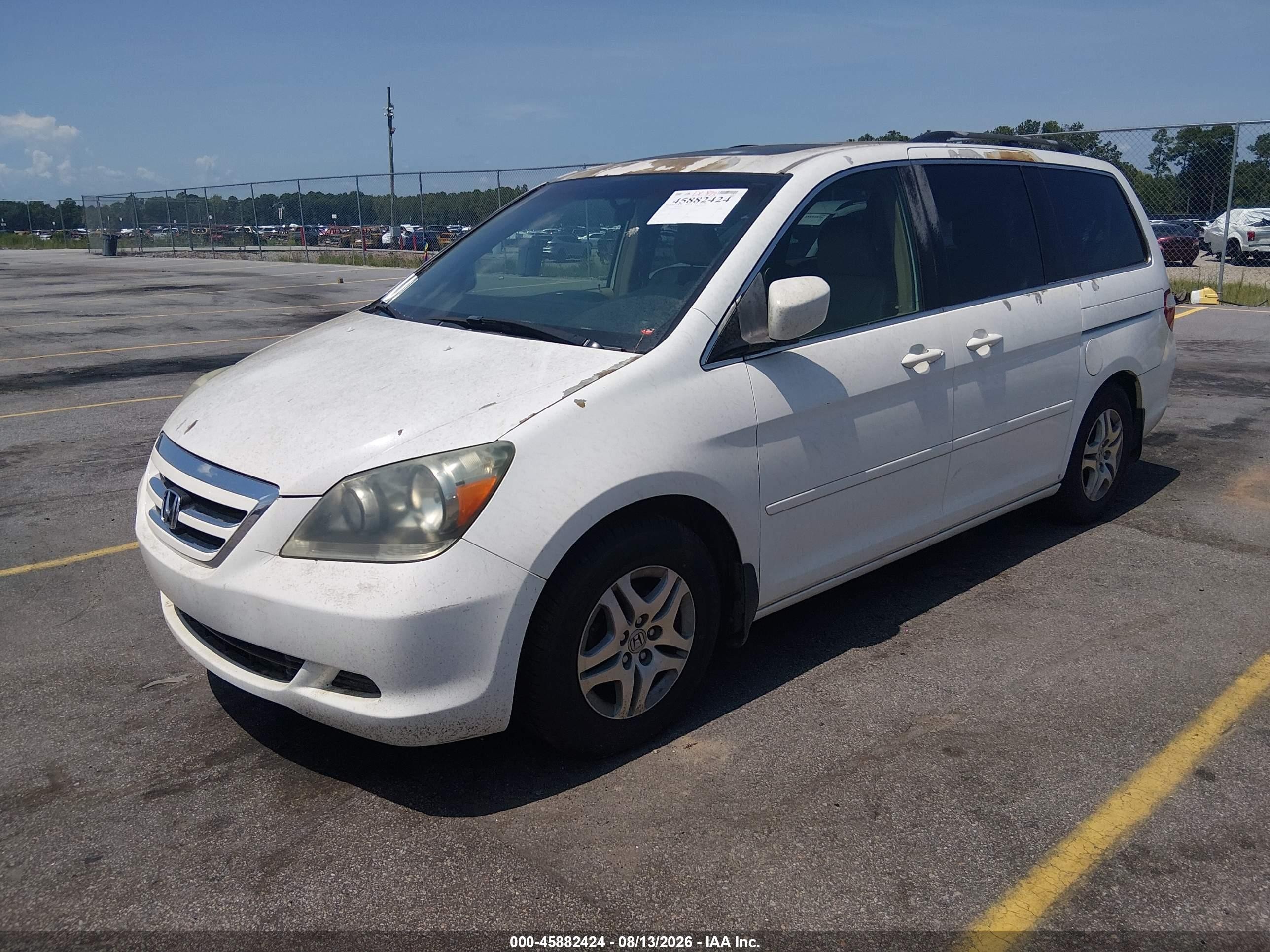 2006 Honda Odyssey Ex-l White vin: 5FNRL38696B424831
