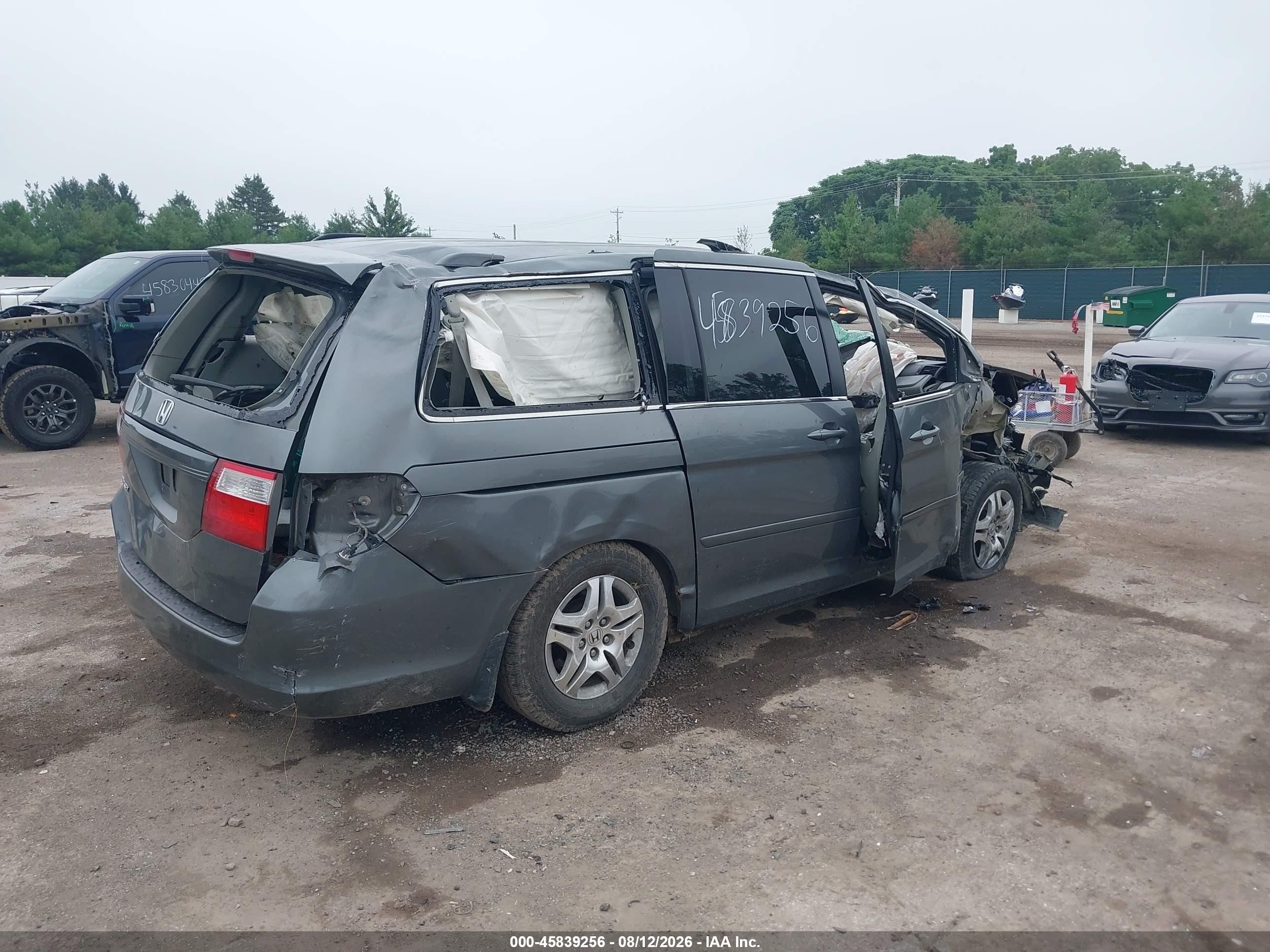 2007 Honda Odyssey Ex-l Gray vin: 5FNRL38697B004357
