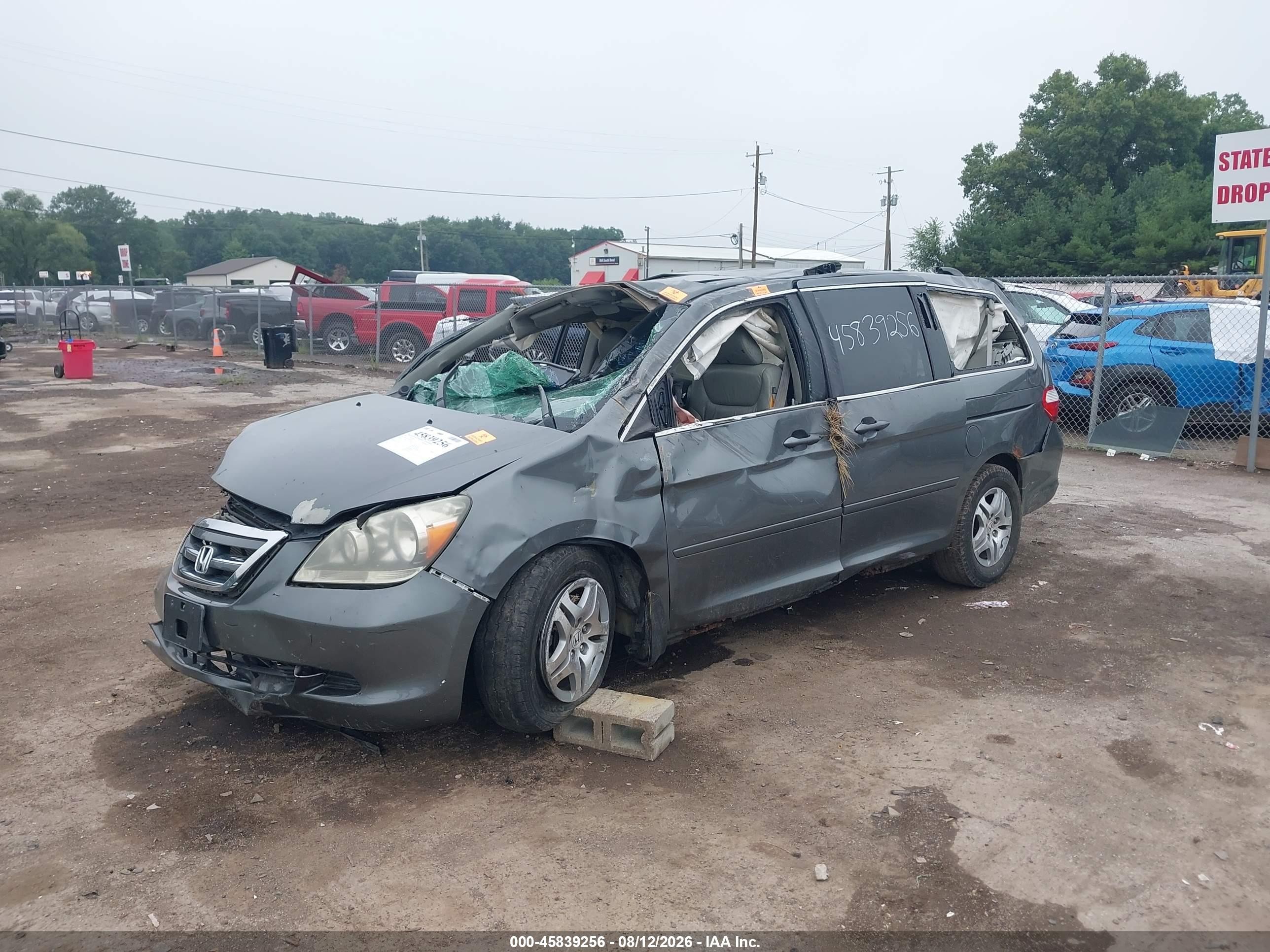 2007 Honda Odyssey Ex-l Gray vin: 5FNRL38697B004357