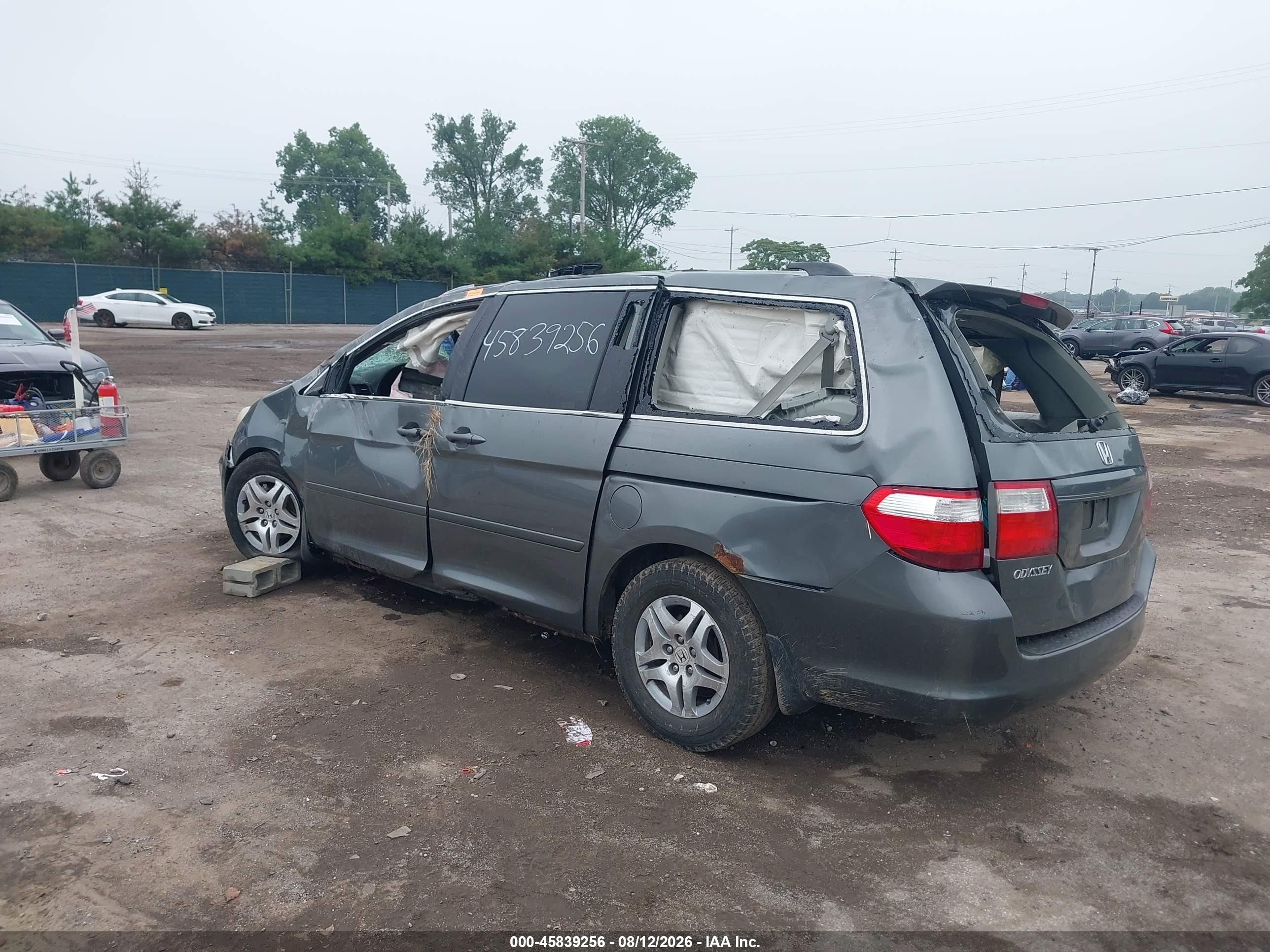 2007 Honda Odyssey Ex-l Gray vin: 5FNRL38697B004357