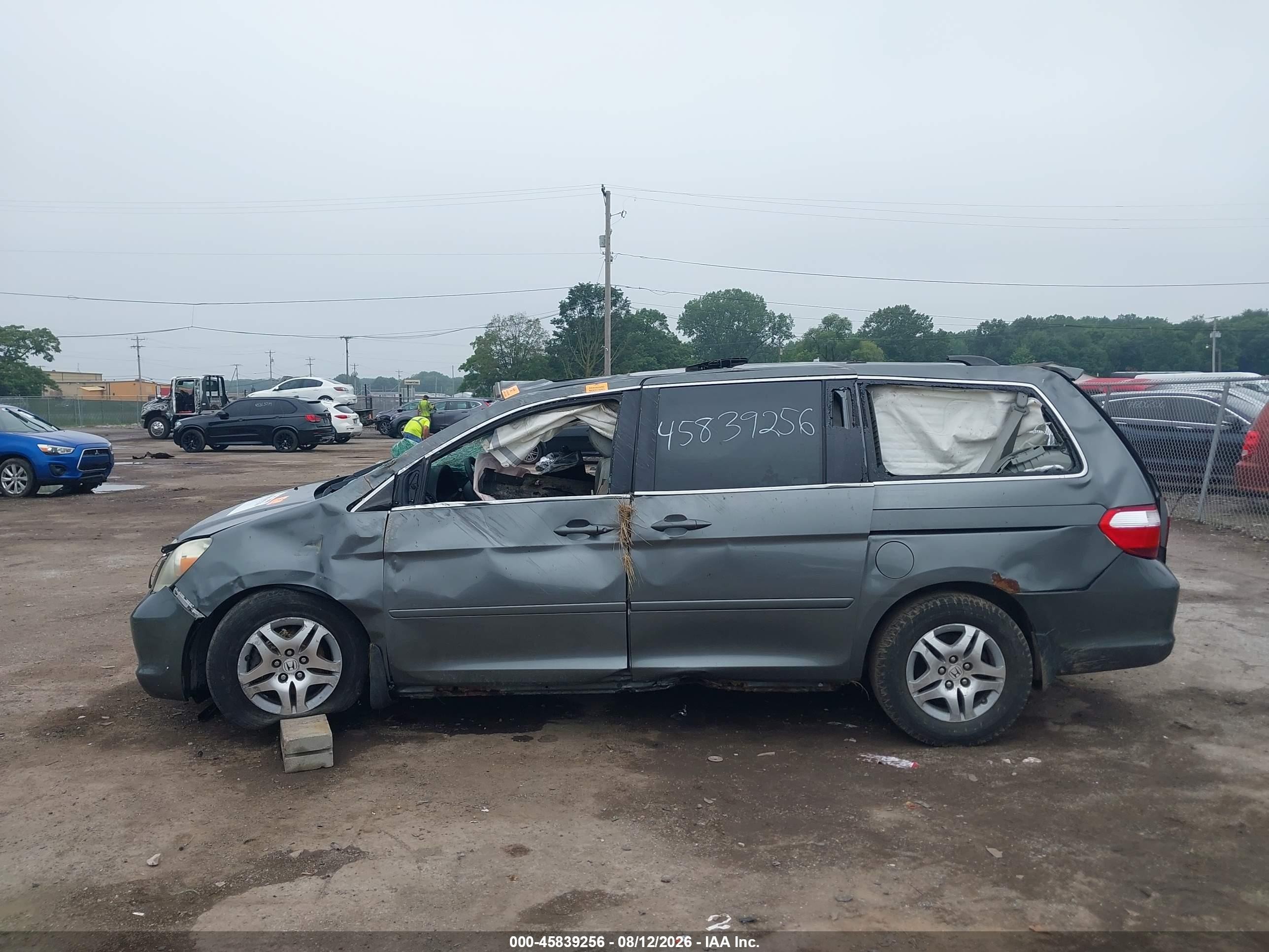 2007 Honda Odyssey Ex-l Gray vin: 5FNRL38697B004357