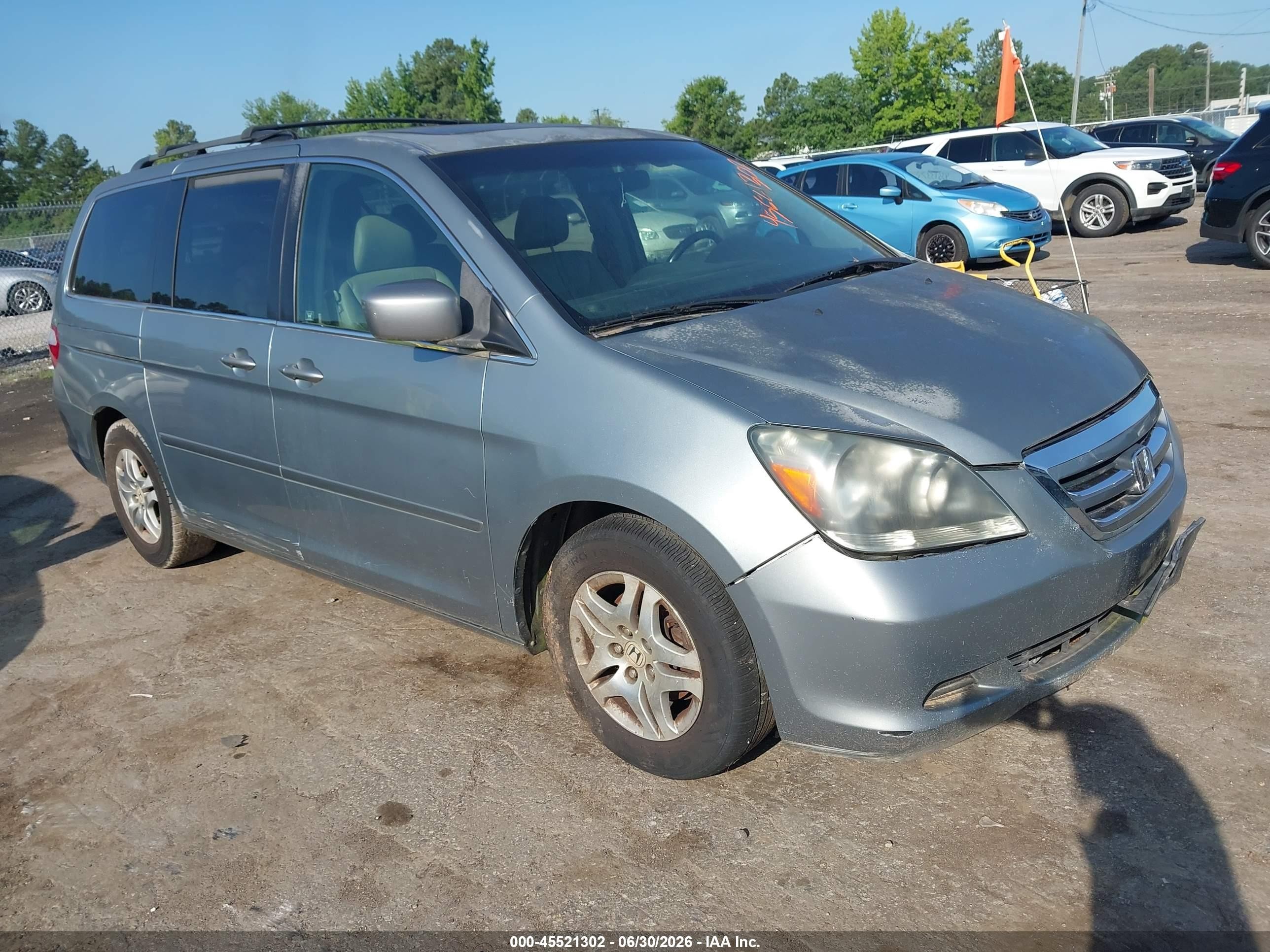 2007 Honda Odyssey Ex-l Blue vin: 5FNRL38697B106242