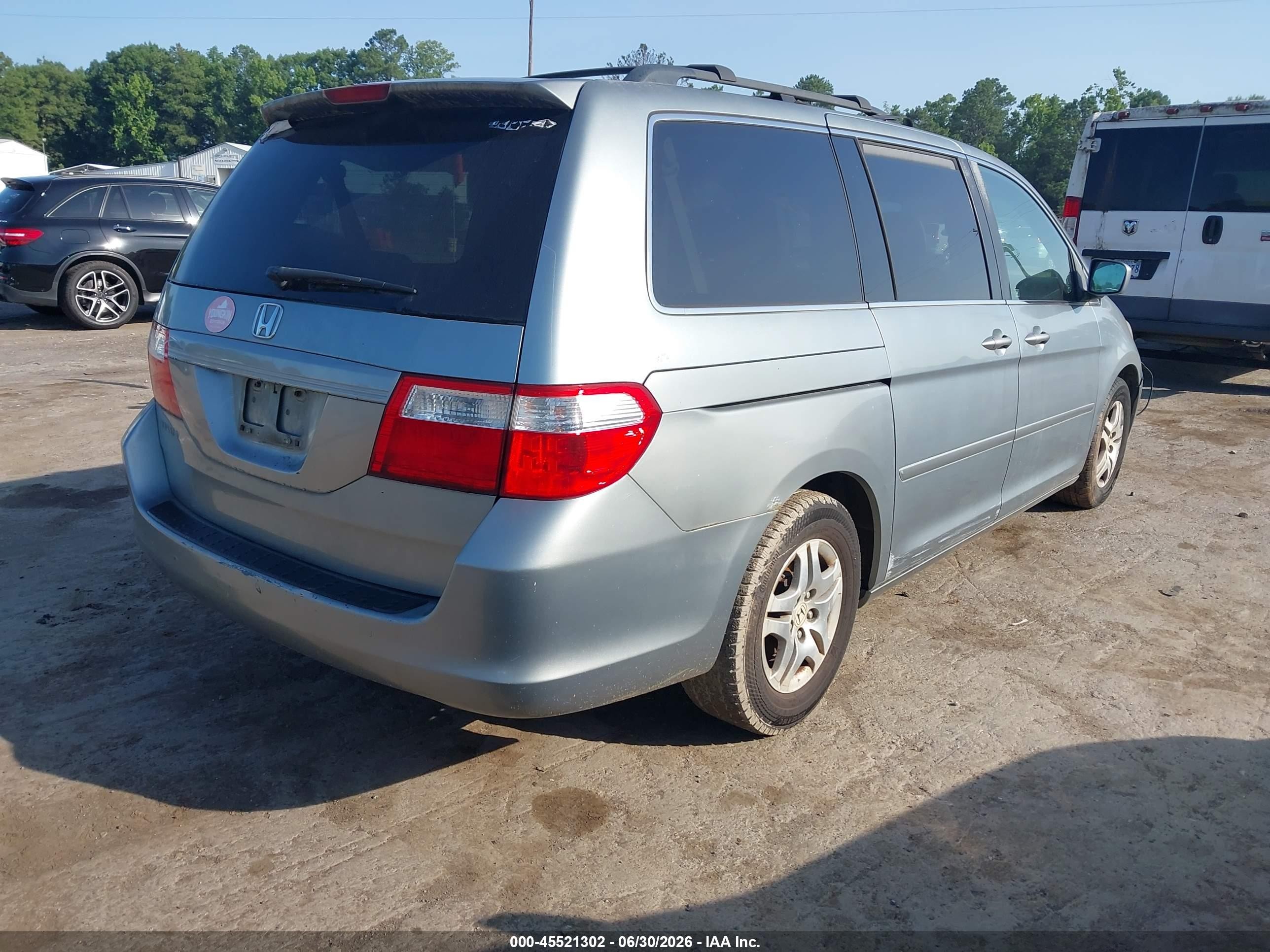 2007 Honda Odyssey Ex-l Blue vin: 5FNRL38697B106242