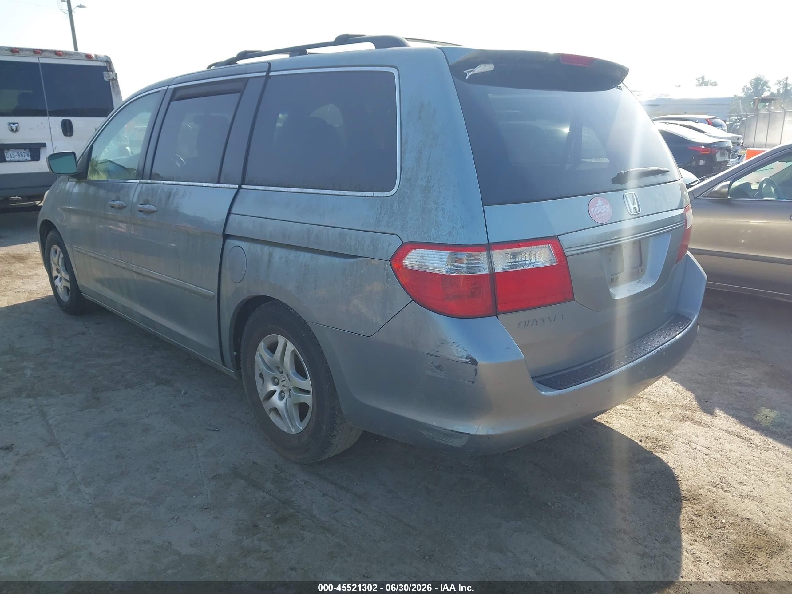 2007 Honda Odyssey Ex-l Blue vin: 5FNRL38697B106242