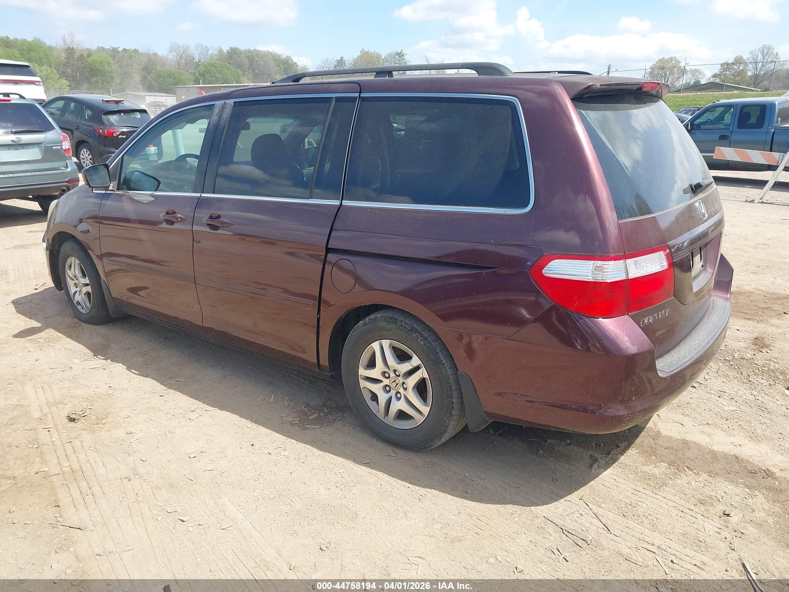 2007 Honda Odyssey Ex-l Red vin: 5FNRL38697B432784