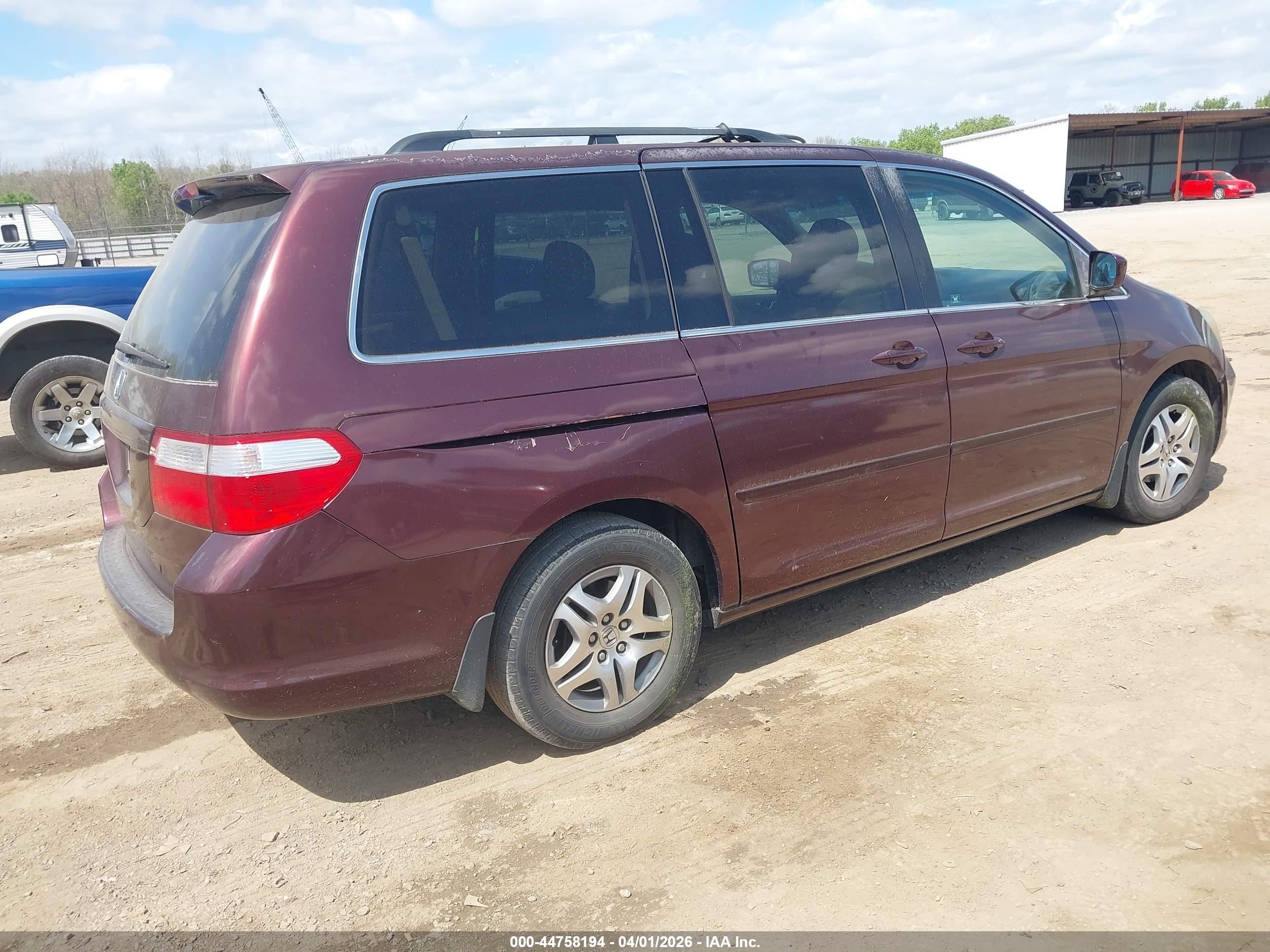 2007 Honda Odyssey Ex-l Red vin: 5FNRL38697B432784