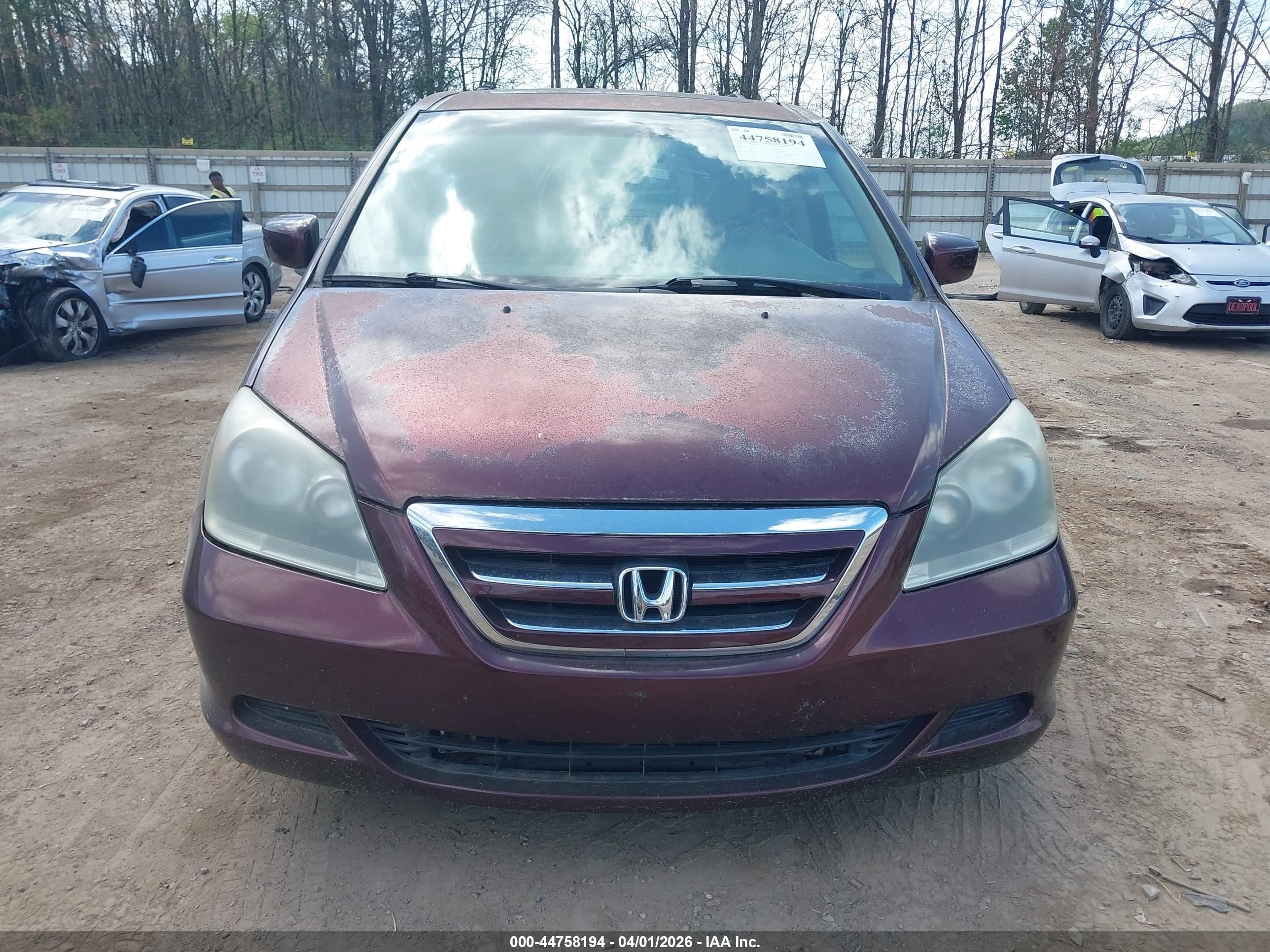 2007 Honda Odyssey Ex-l Red vin: 5FNRL38697B432784