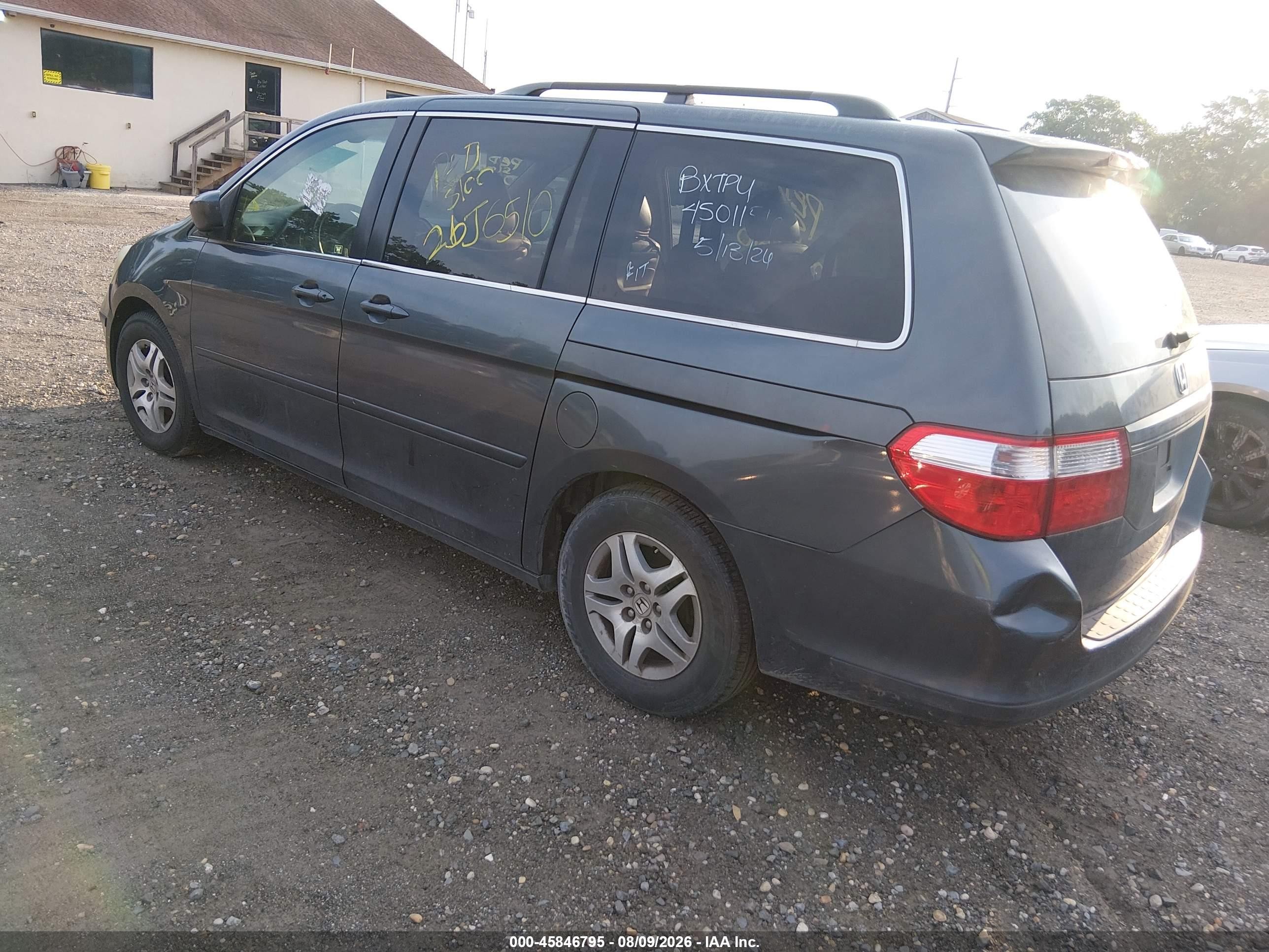 2005 Honda Odyssey Ex-l Gray vin: 5FNRL386X5B020595