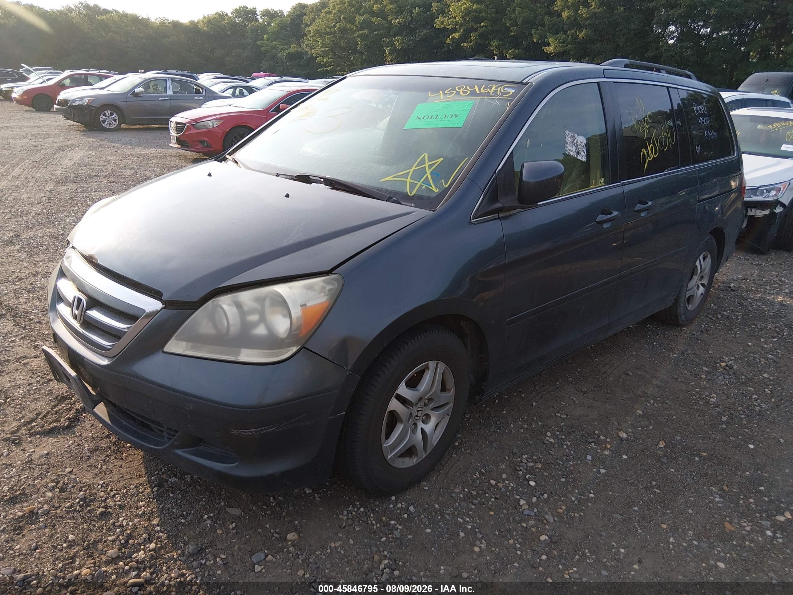 2005 Honda Odyssey Ex-l Gray vin: 5FNRL386X5B020595