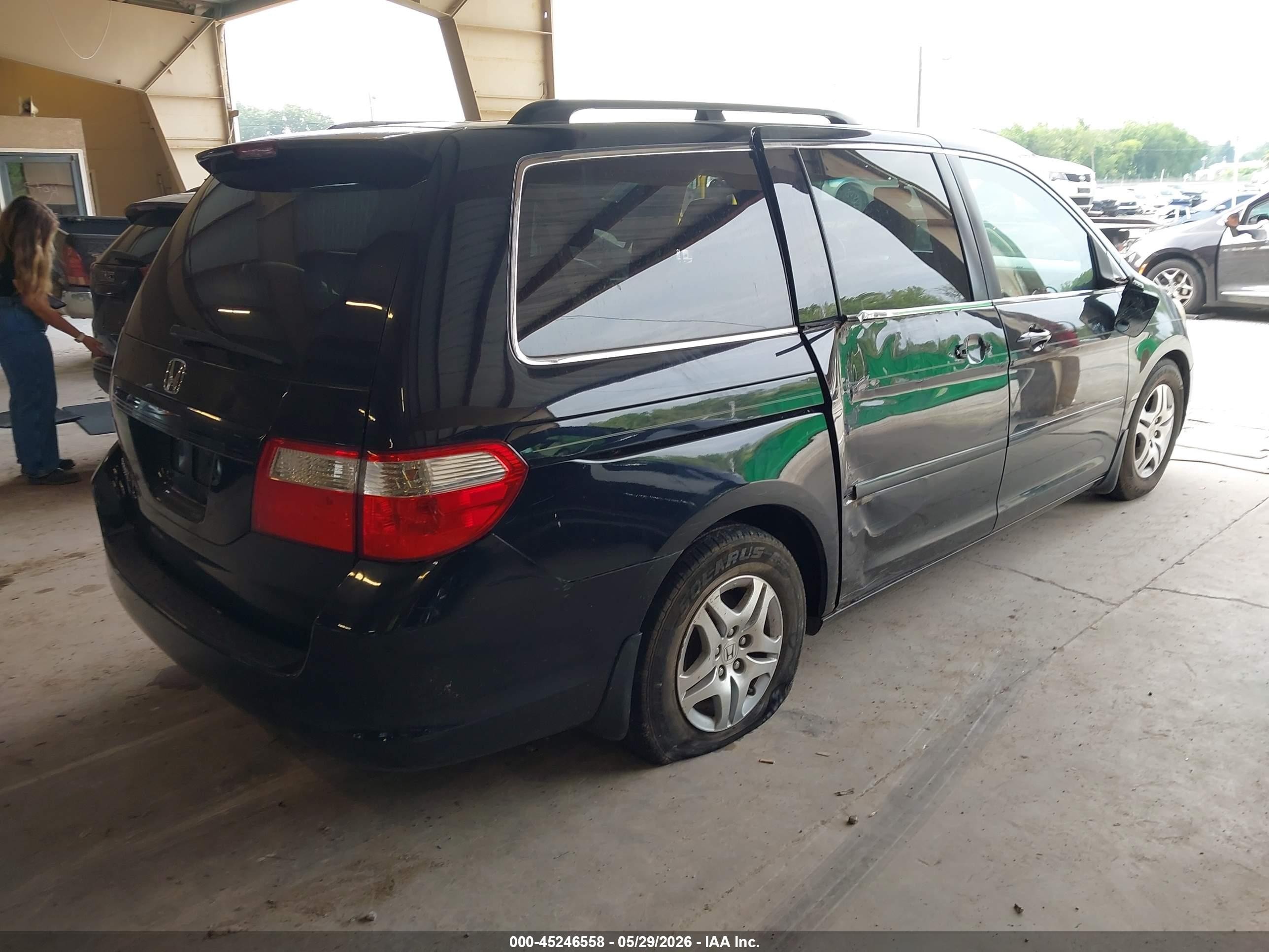 2007 Honda Odyssey Ex-l Black vin: 5FNRL386X7B024116