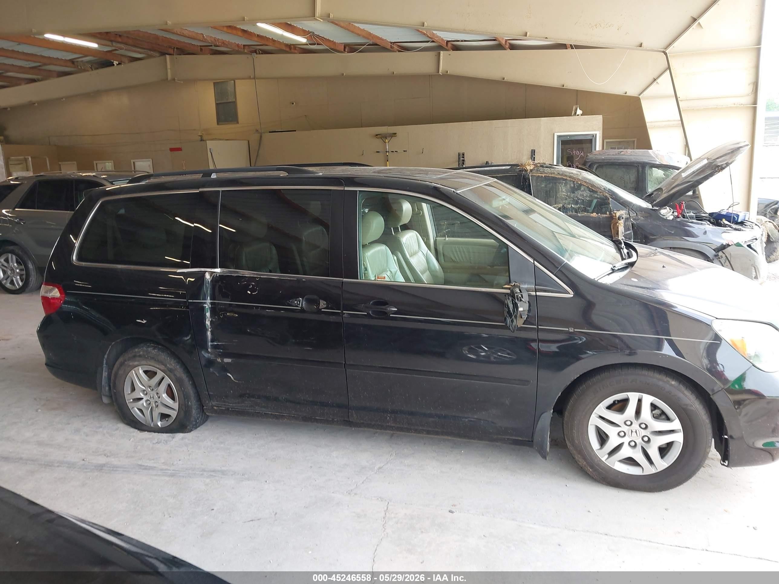 2007 Honda Odyssey Ex-l Black vin: 5FNRL386X7B024116