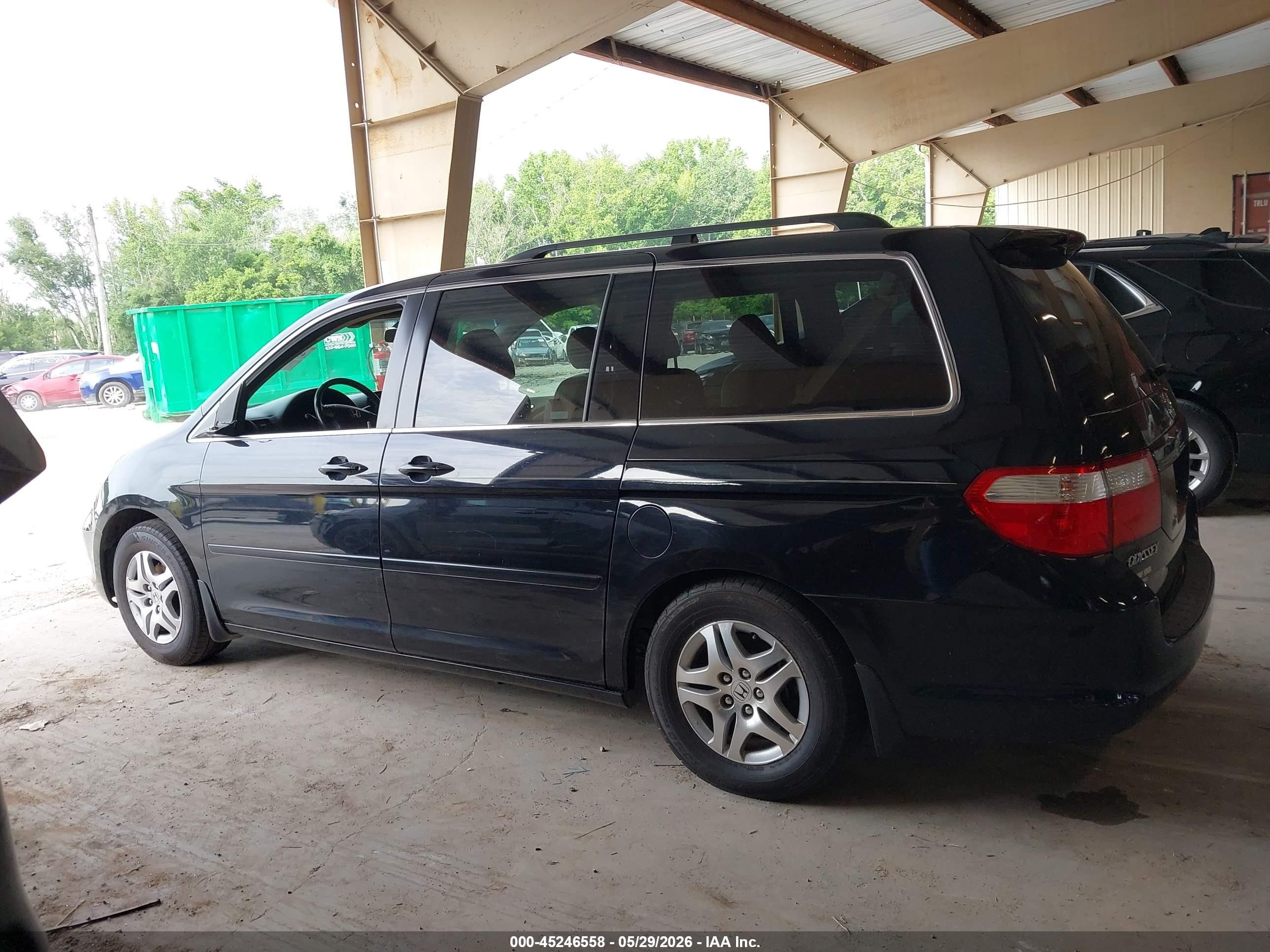 2007 Honda Odyssey Ex-l Black vin: 5FNRL386X7B024116