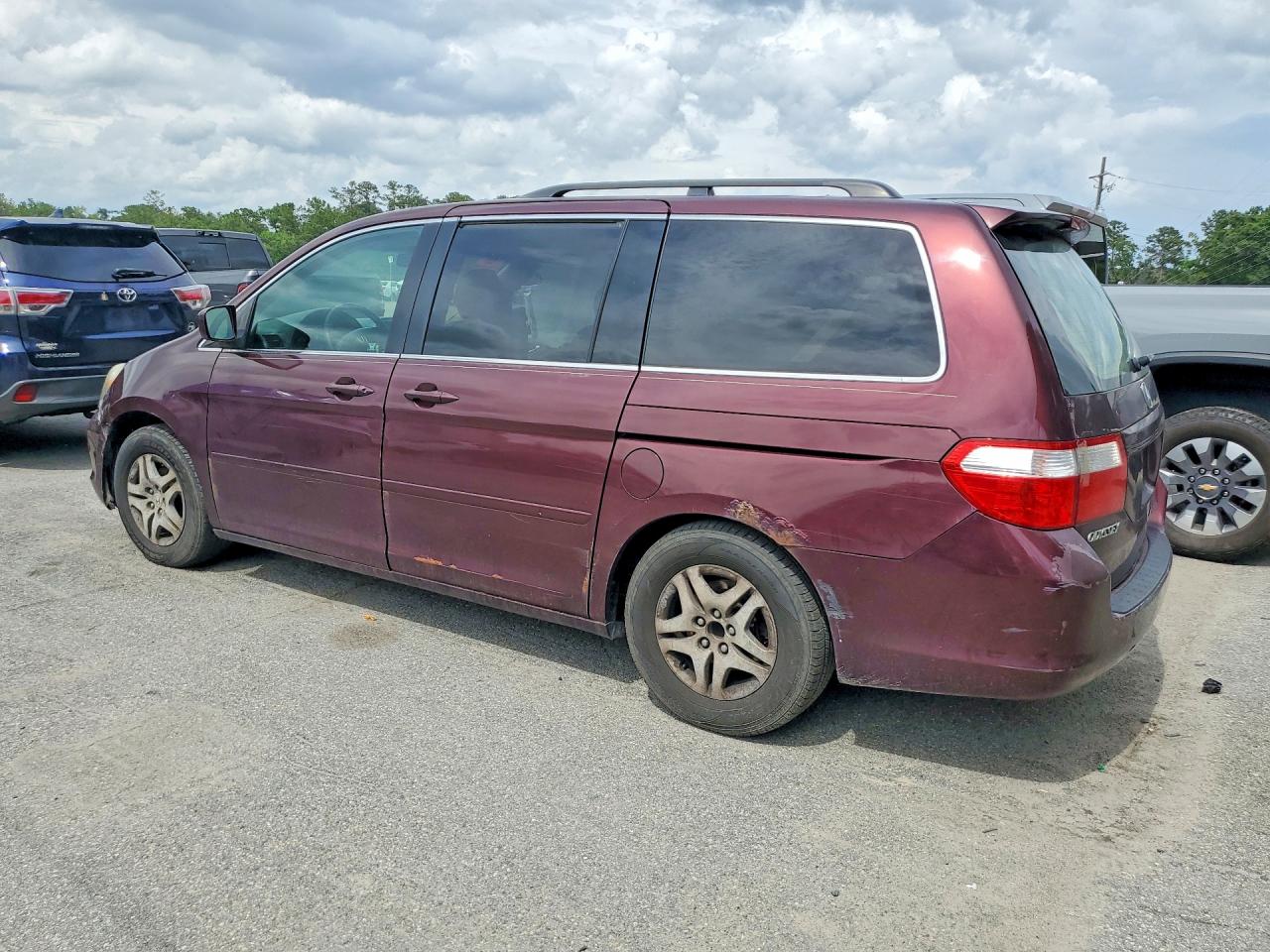 2007 Honda Odyssey Exl Бордовый vin: 5FNRL386X7B033527