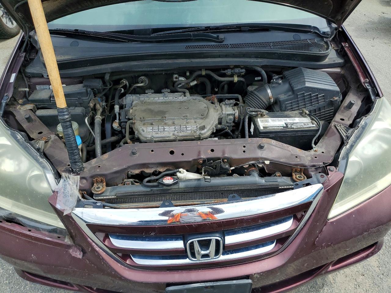 2007 Honda Odyssey Exl Бордовый vin: 5FNRL386X7B033527