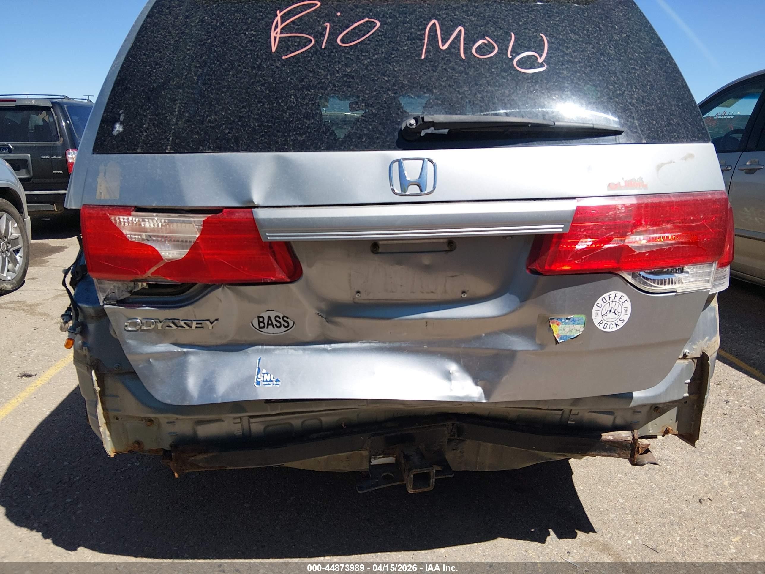 2008 Honda Odyssey Ex-l Gray vin: 5FNRL386X8B044898
