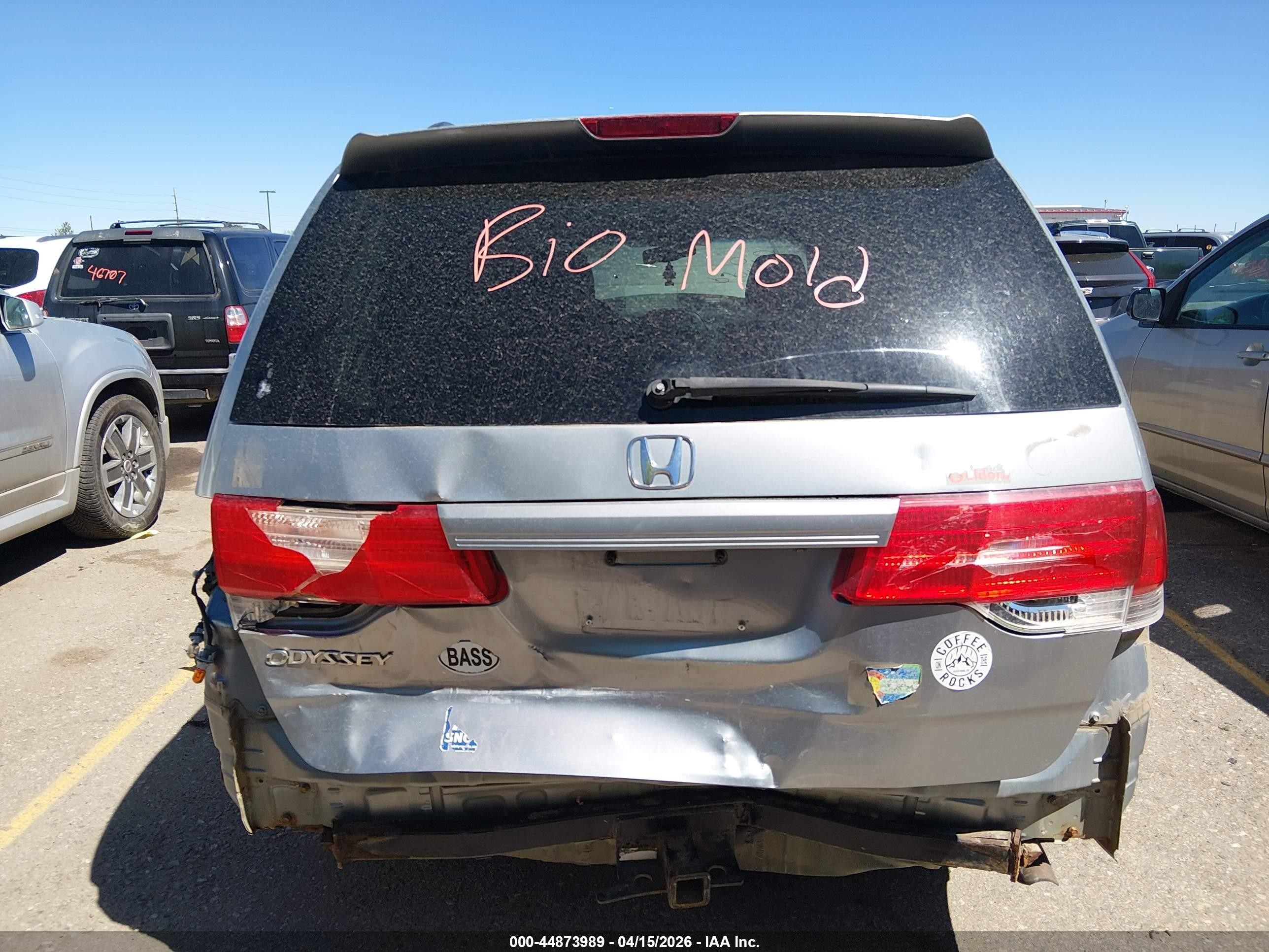 2008 Honda Odyssey Ex-l Gray vin: 5FNRL386X8B044898